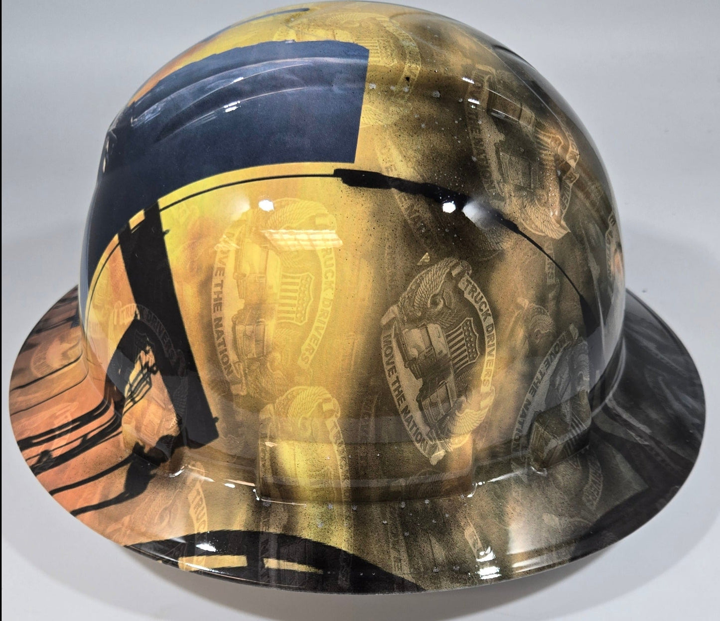 Full Brim Hard Hat Hydro Dipped OIL RIG