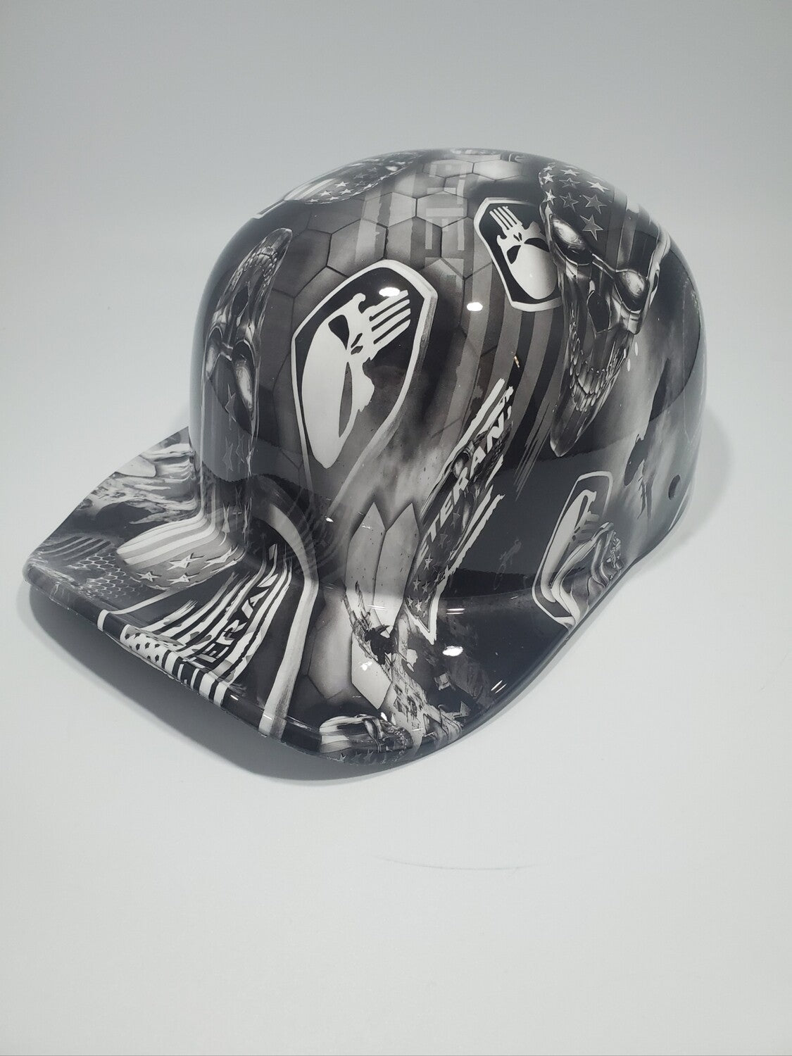 black cap motorcycle helmet Baseball Cap Style Motorcycle Helmet VETERAN PUNISHER