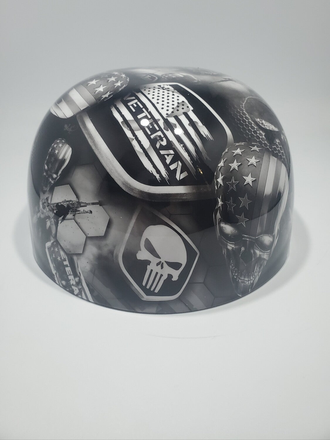 Baseball Cap Style Motorcycle Helmet VETERAN PUNISHER