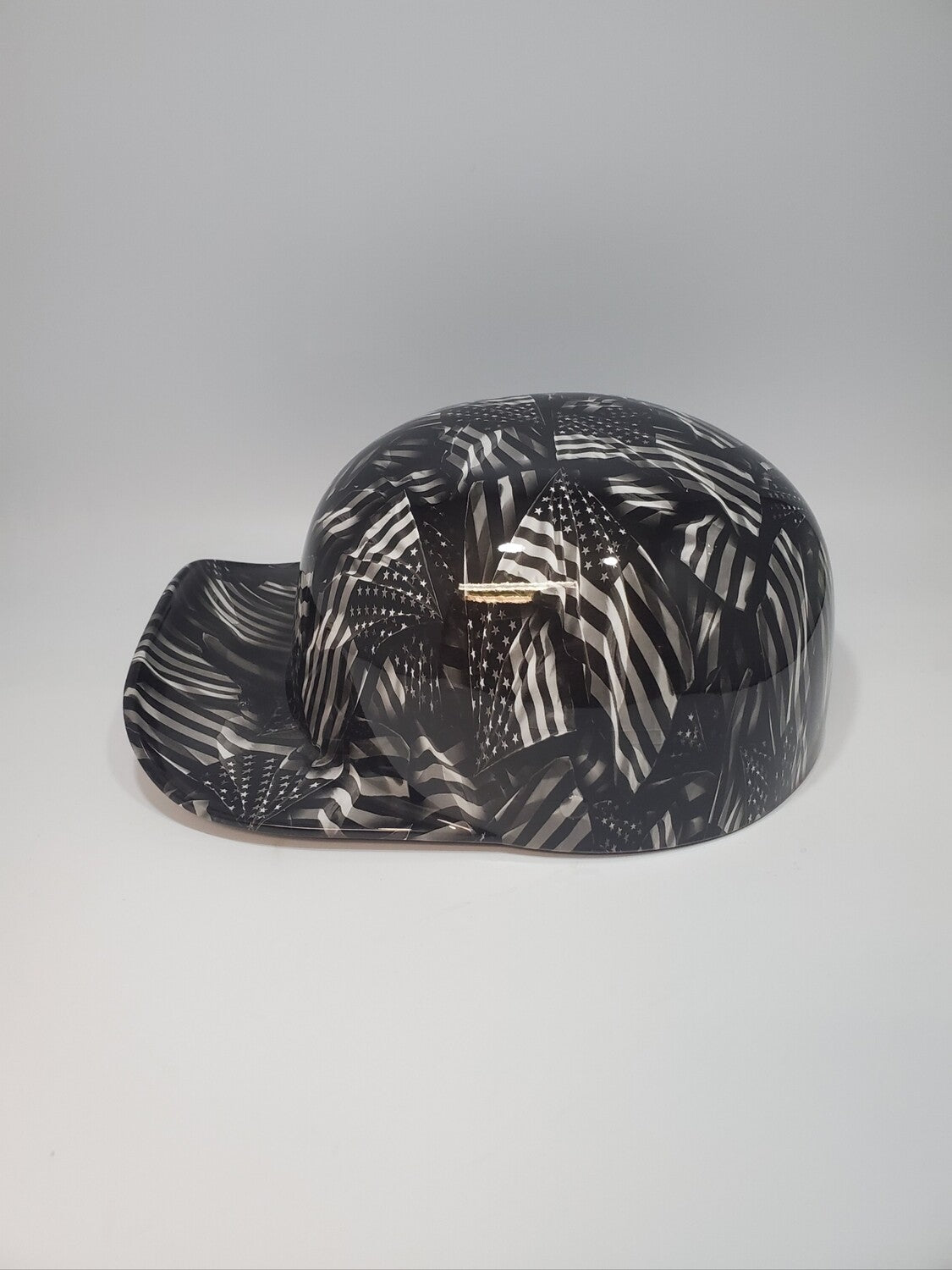 Baseball Cap Style Motorcycle Helmet BLACK & WHITE AMERICAN FLAG