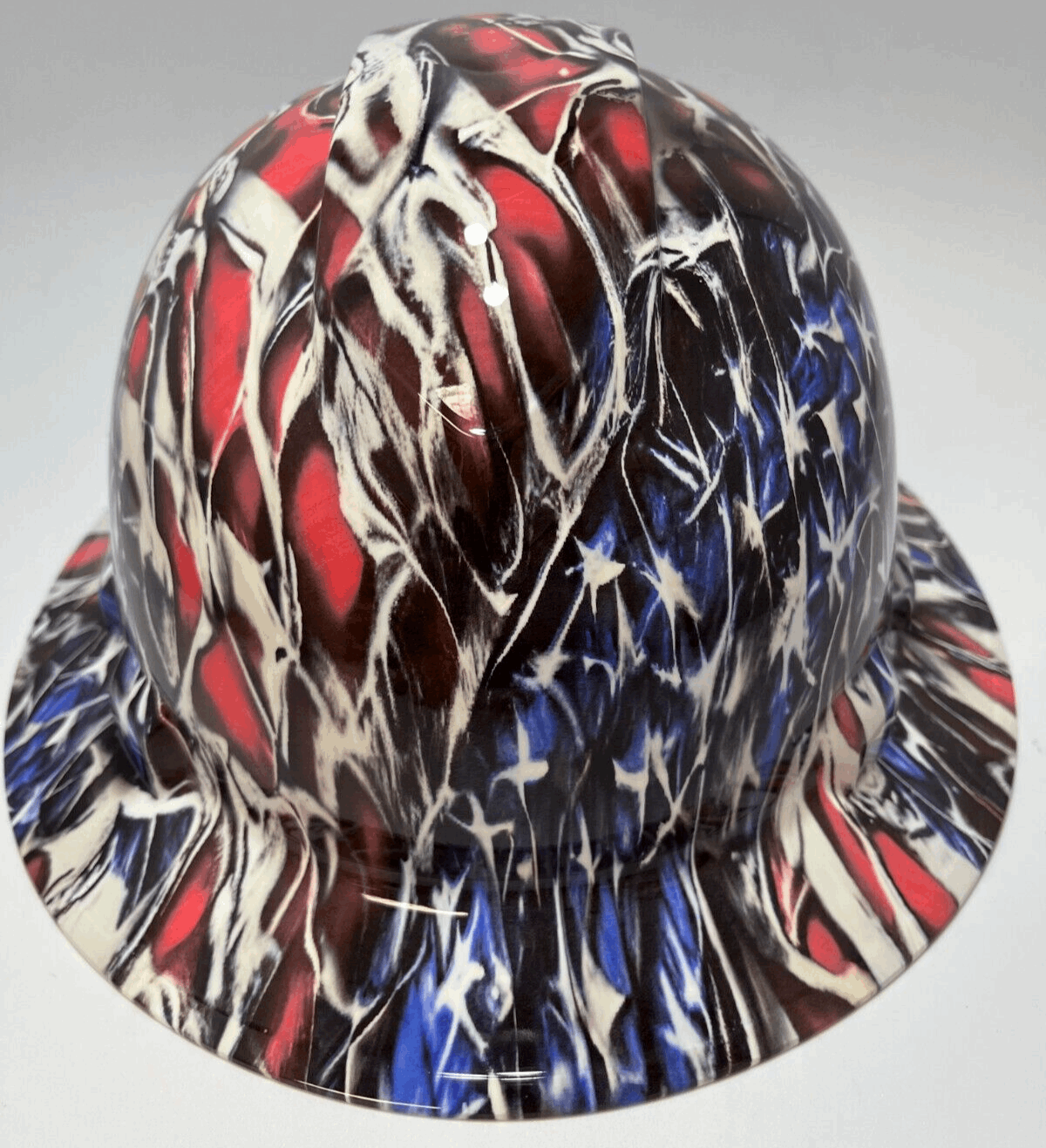 Bad ass hardhat with hydro dipped flag design