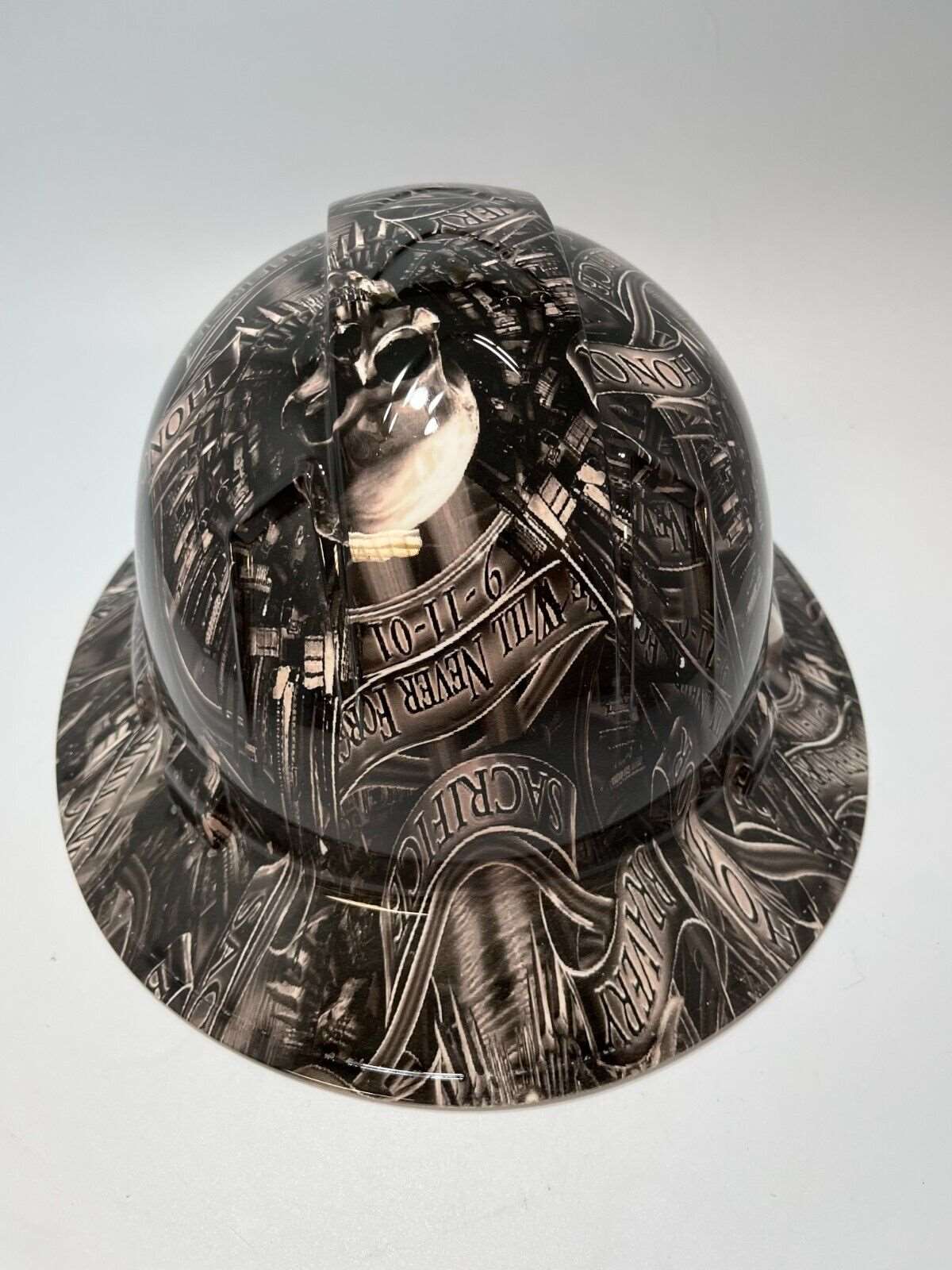 Bad ass hardhat with hydro dipped flag design