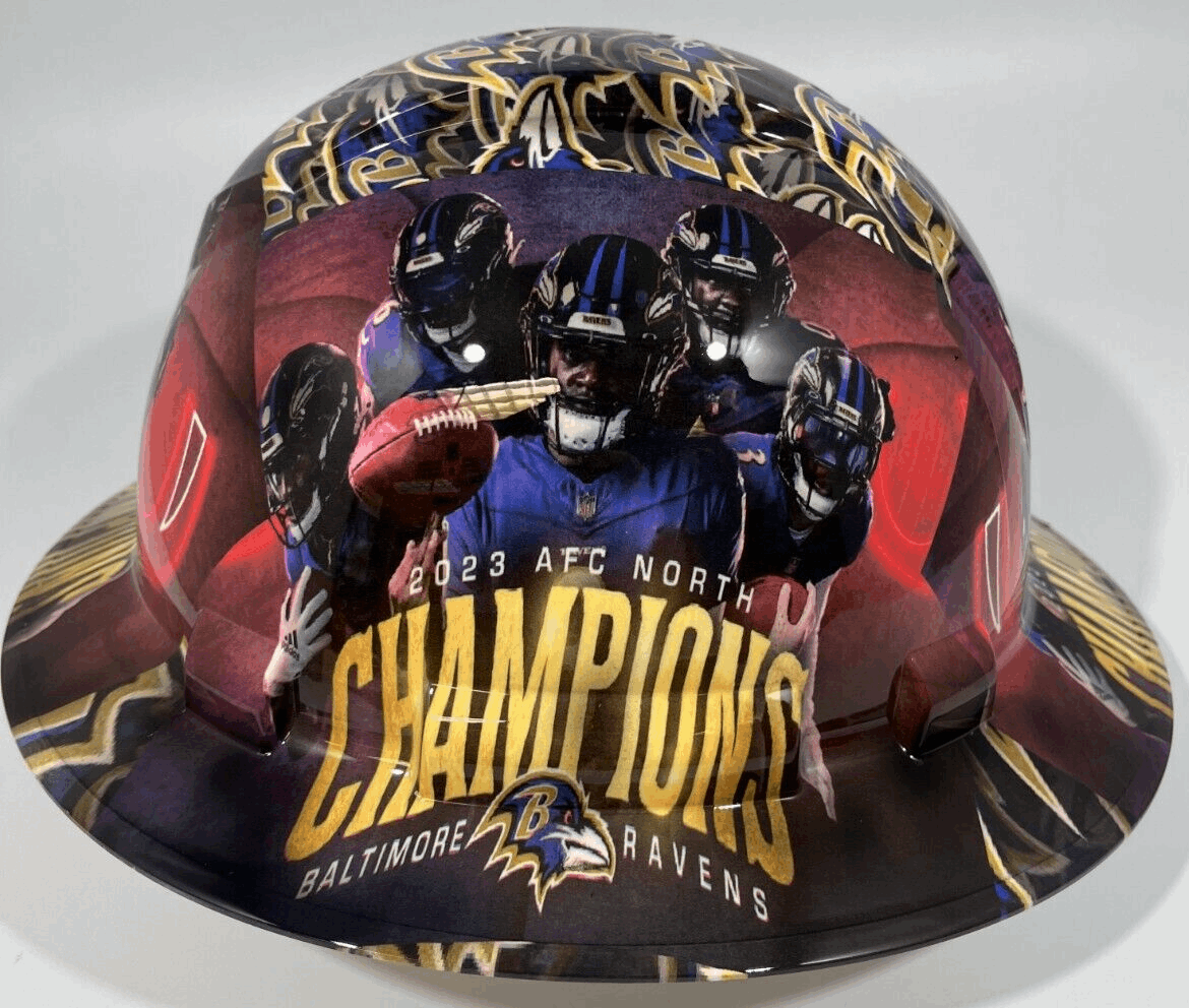 Badass hard hat with a Hydro dipped team design