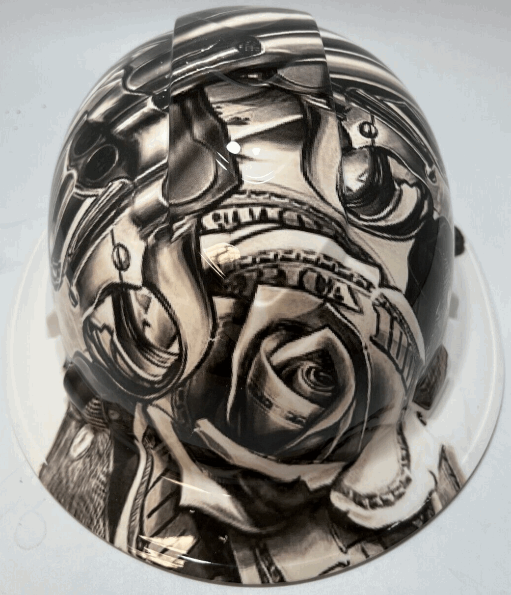 Bad ass hardhat with hydro dipped design to showcase the music and you