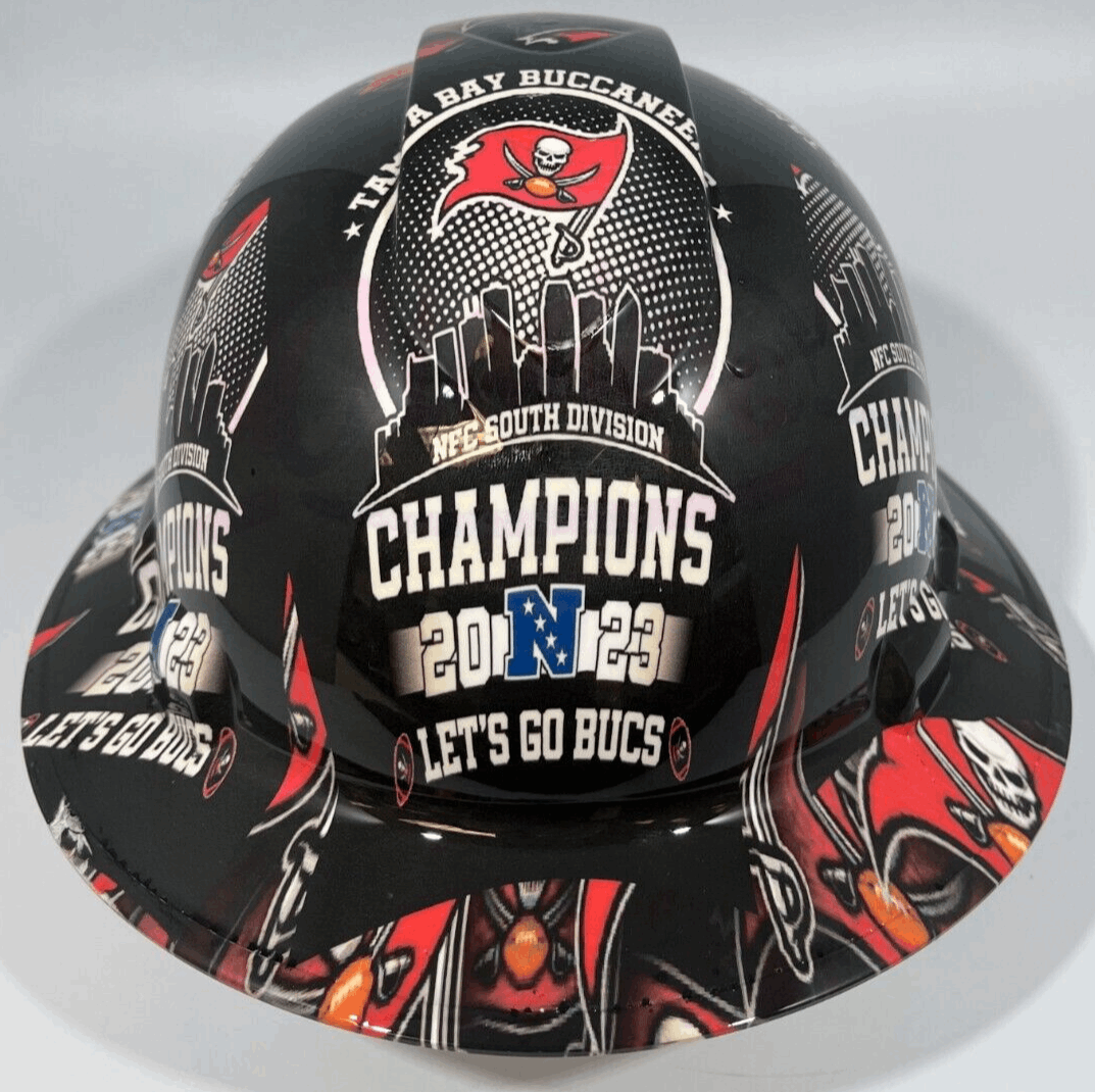 custom buccaneers football helmet Full brim Hydro dipped patriotic customizable hardhats – The Hard Hat Shop
