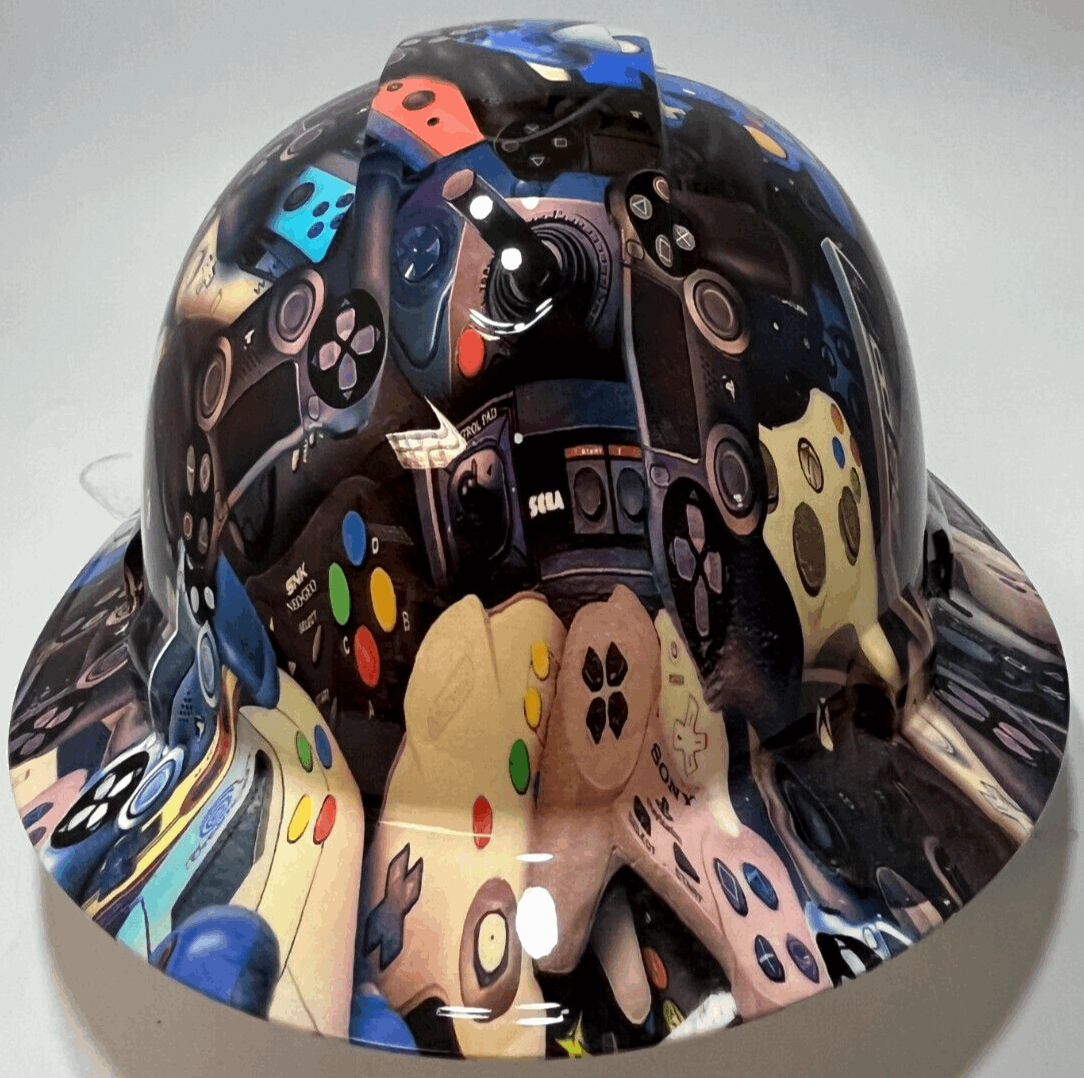 Bad ass hardhat with hydro dipped gamer design