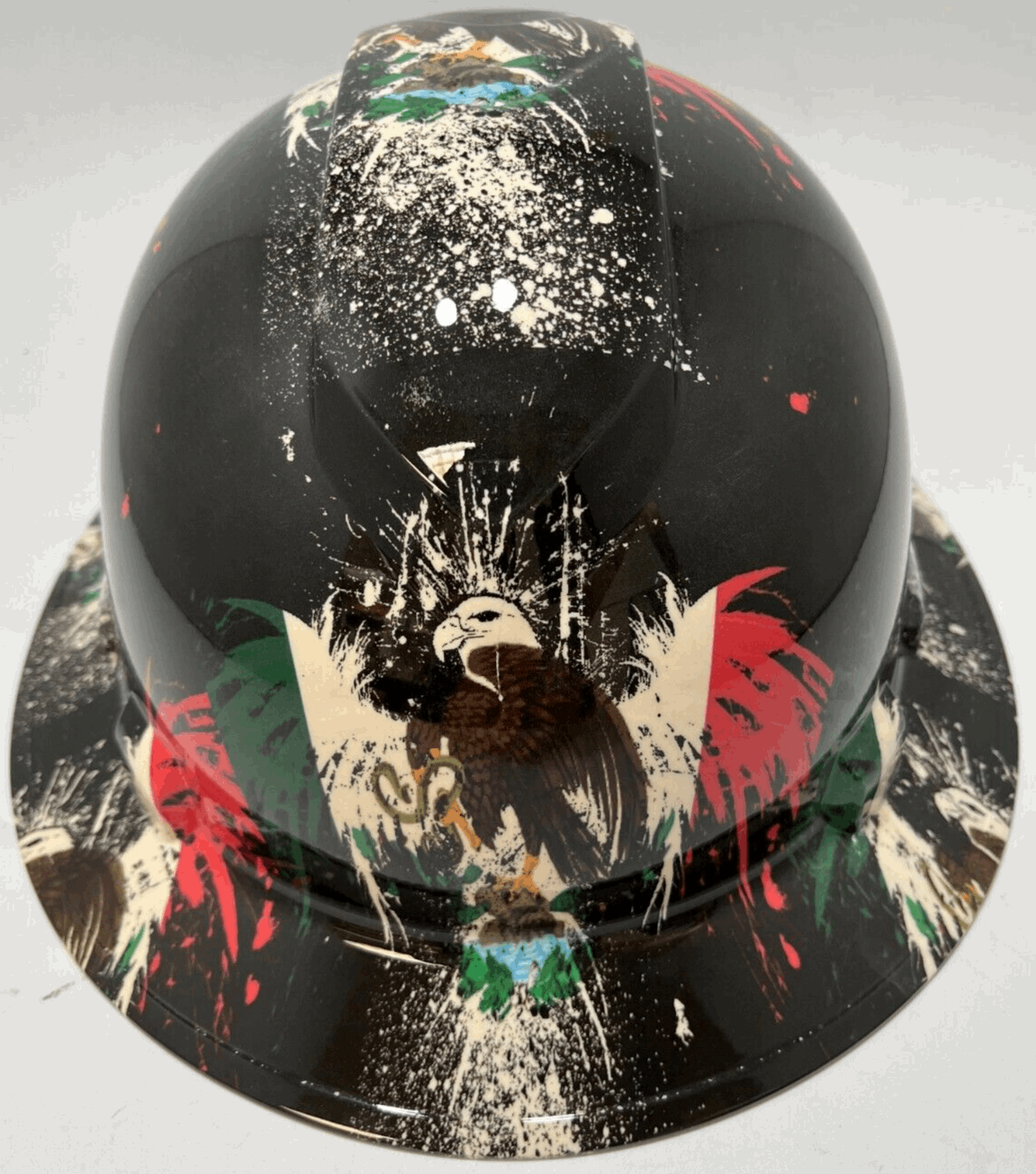 Bad ass hardhat with hydro dipped flag design