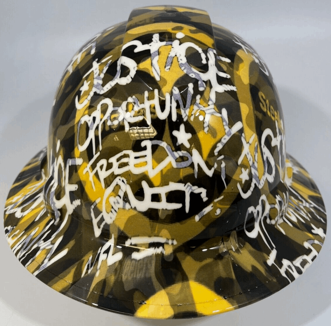 Badass hard hat with a Hydro dipped team design