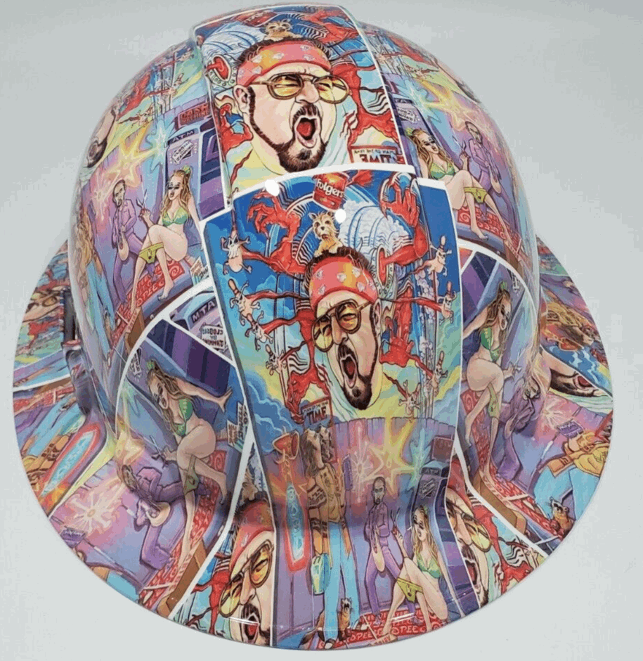 Badass hard hat with a Hydro dipped streaming design
