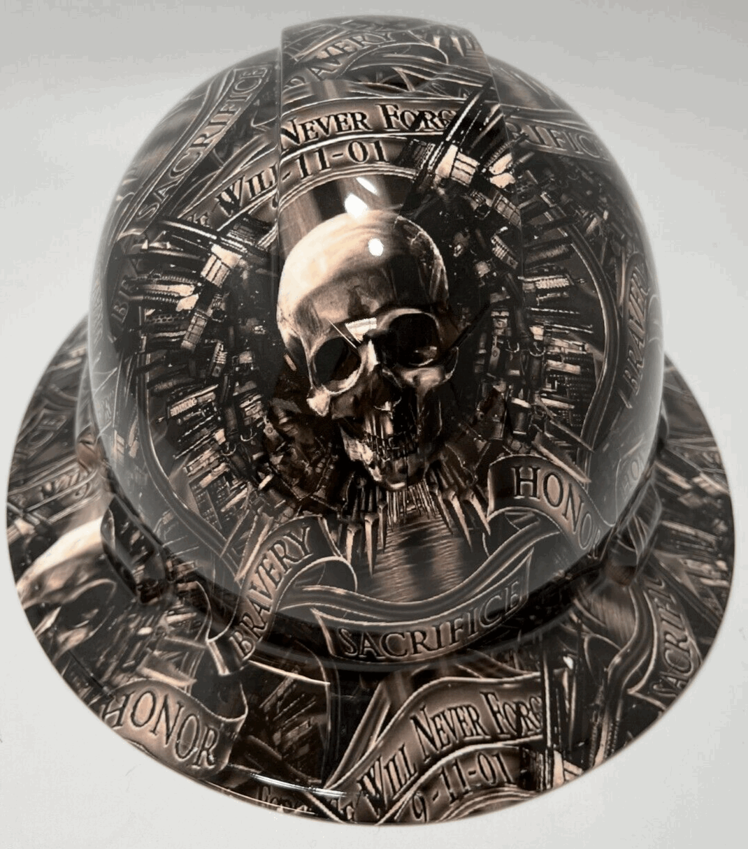 Bad ass hardhat with hydro dipped flag design