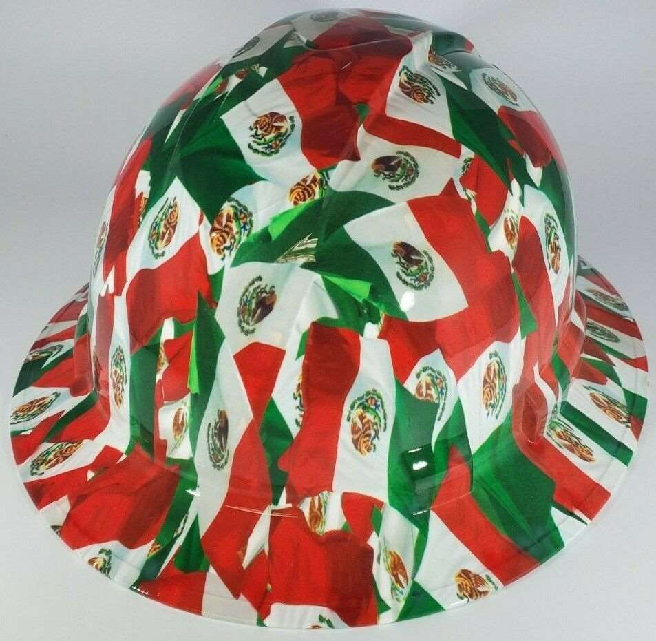 Bad ass hardhat with hydro dipped flag design