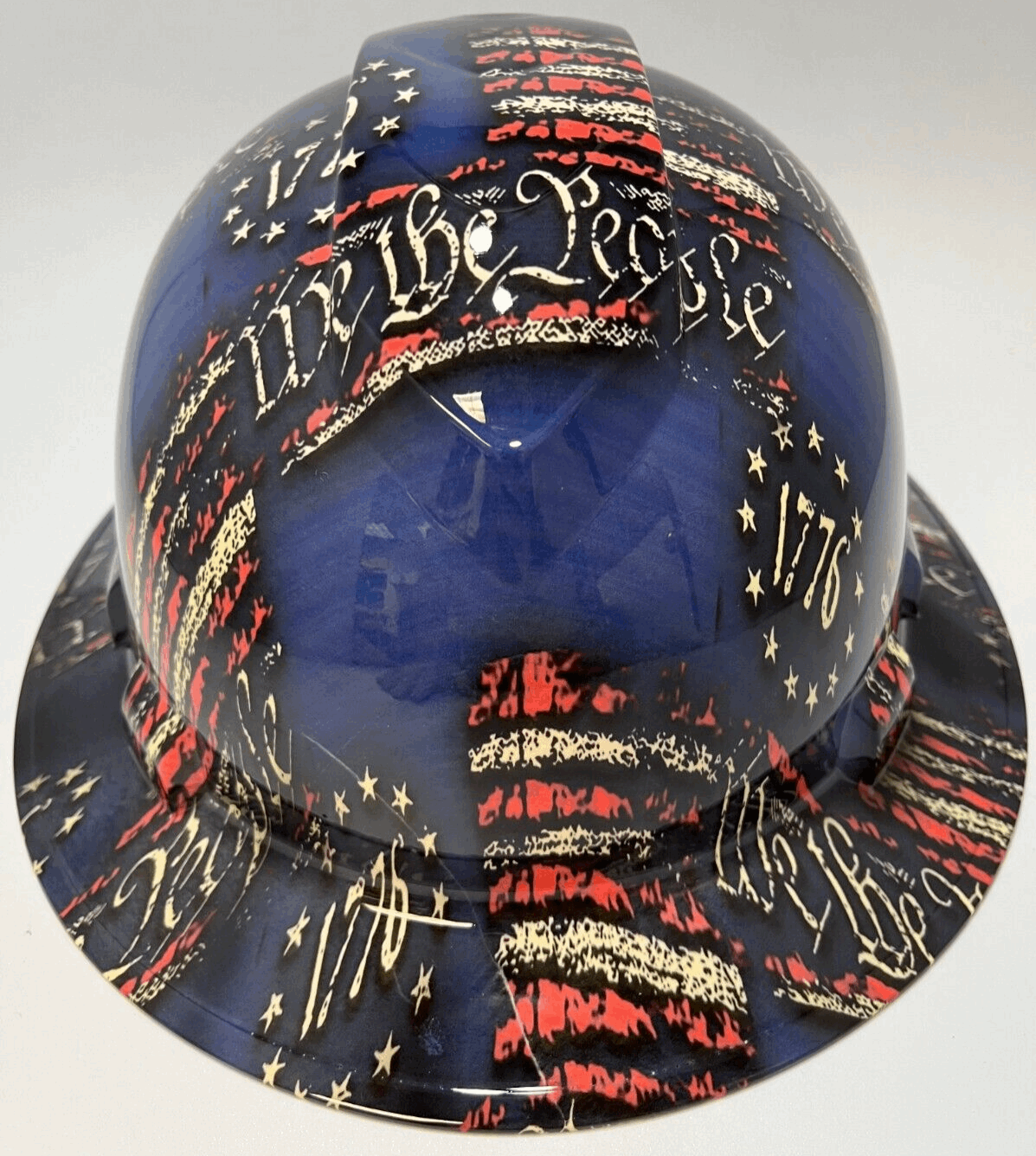 Bad ass hardhat with hydro dipped flag design
