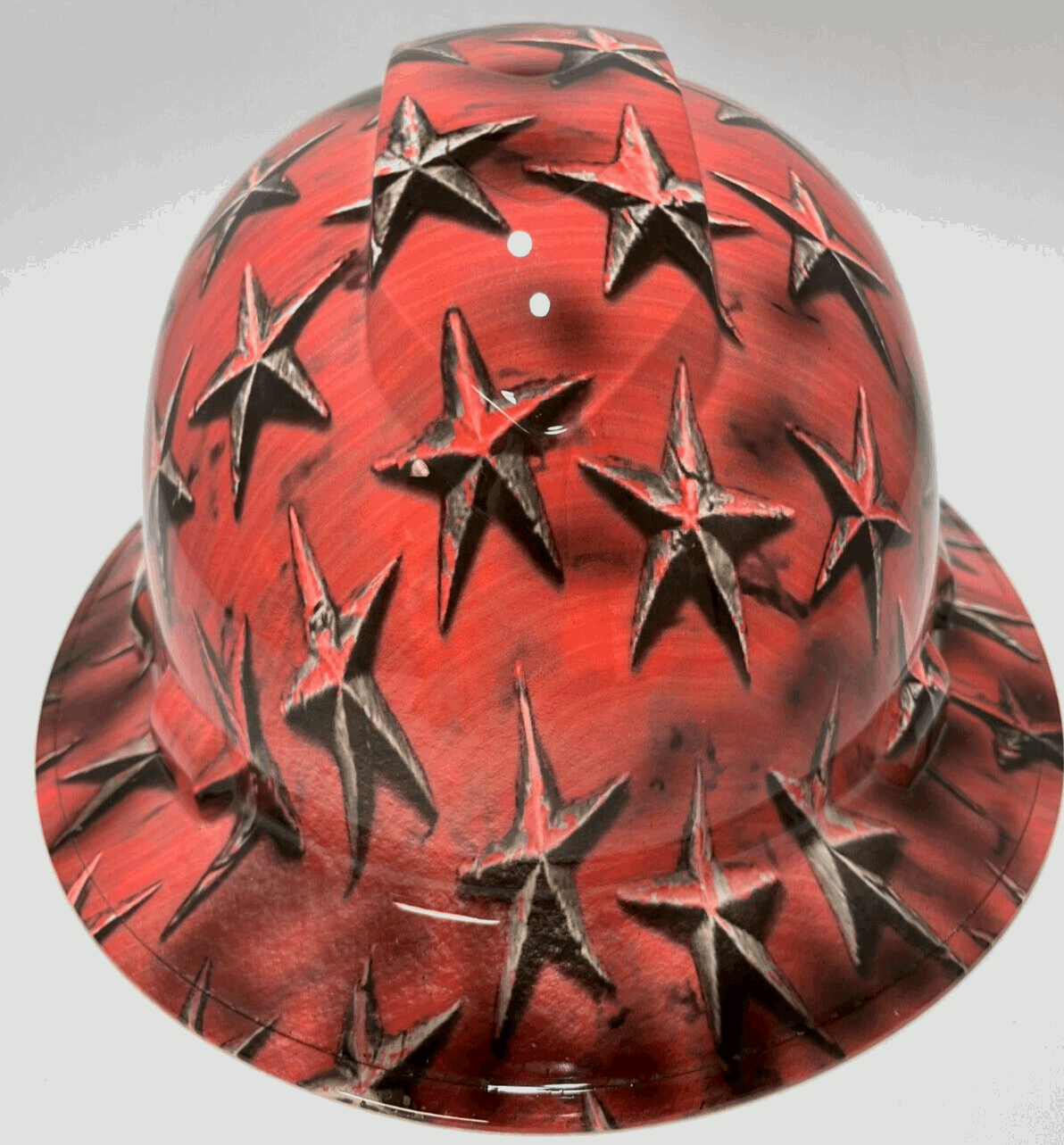Bad ass hardhat with hydro dipped flag design