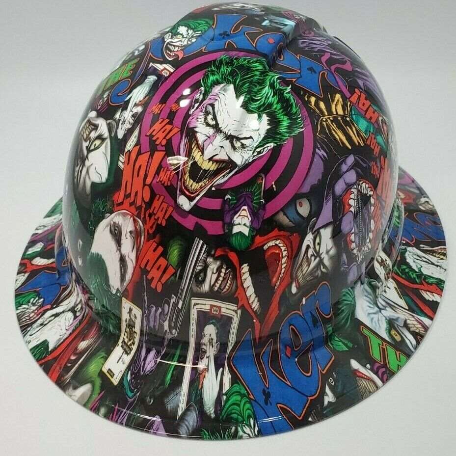 Bad ass hardhat with hydro dipped comic book design