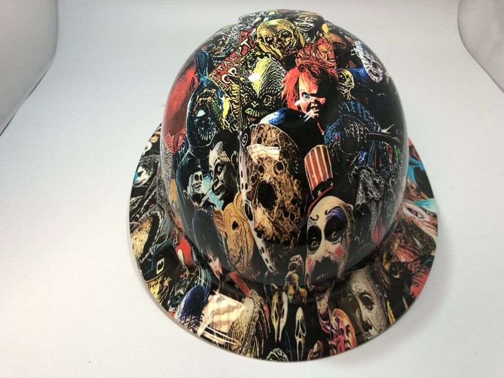 badass custom motorcycle helmets Full brim Hydro dipped Viewing Themed custom hardhats – The Hard Hat Shop