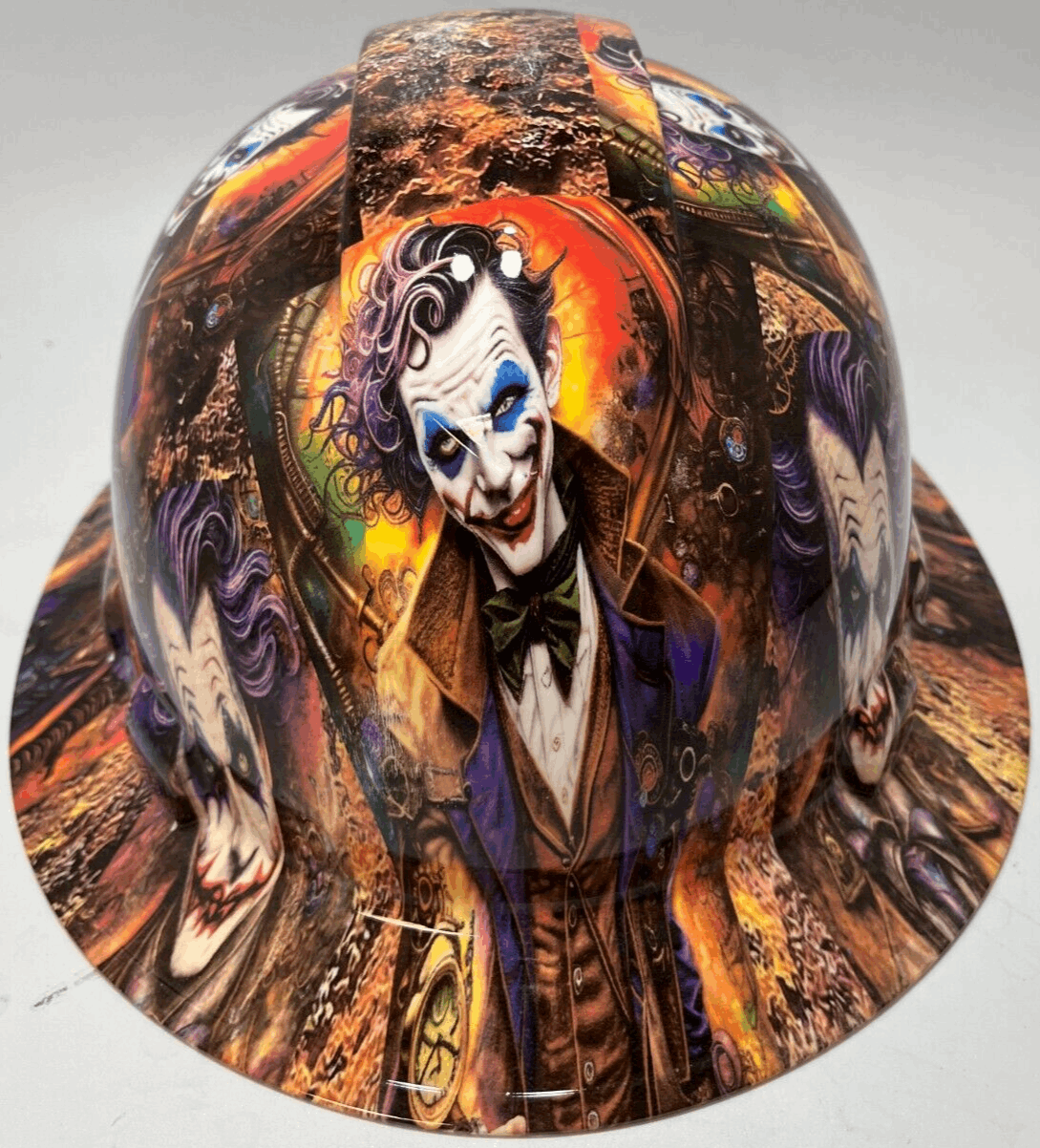 New Full Brim Hard Hat Custom Hydro Dipped STEAMPUNK THE JOKER