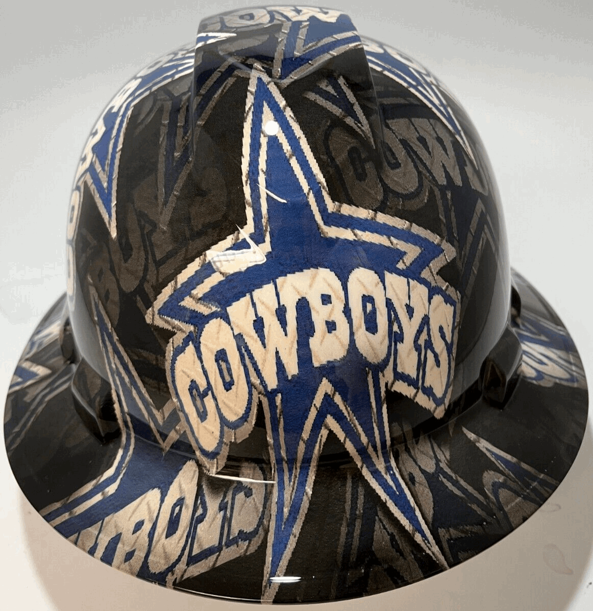 custom football helmet hat Full brim Hydro dipped Team Spirit customized hardhats – The Hard Hat Shop