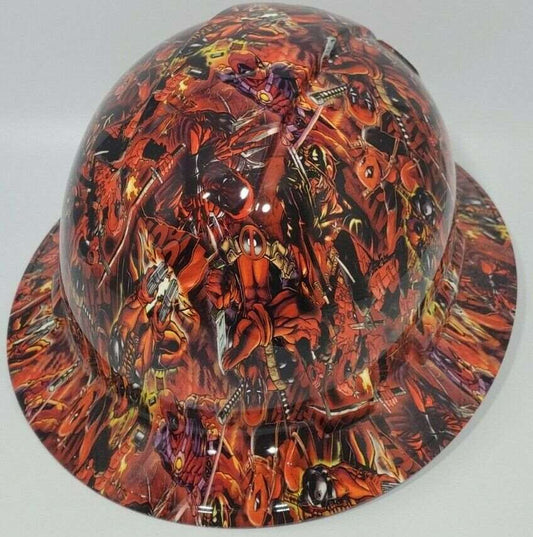 Bad ass hardhat with  hydro dipped comic book design