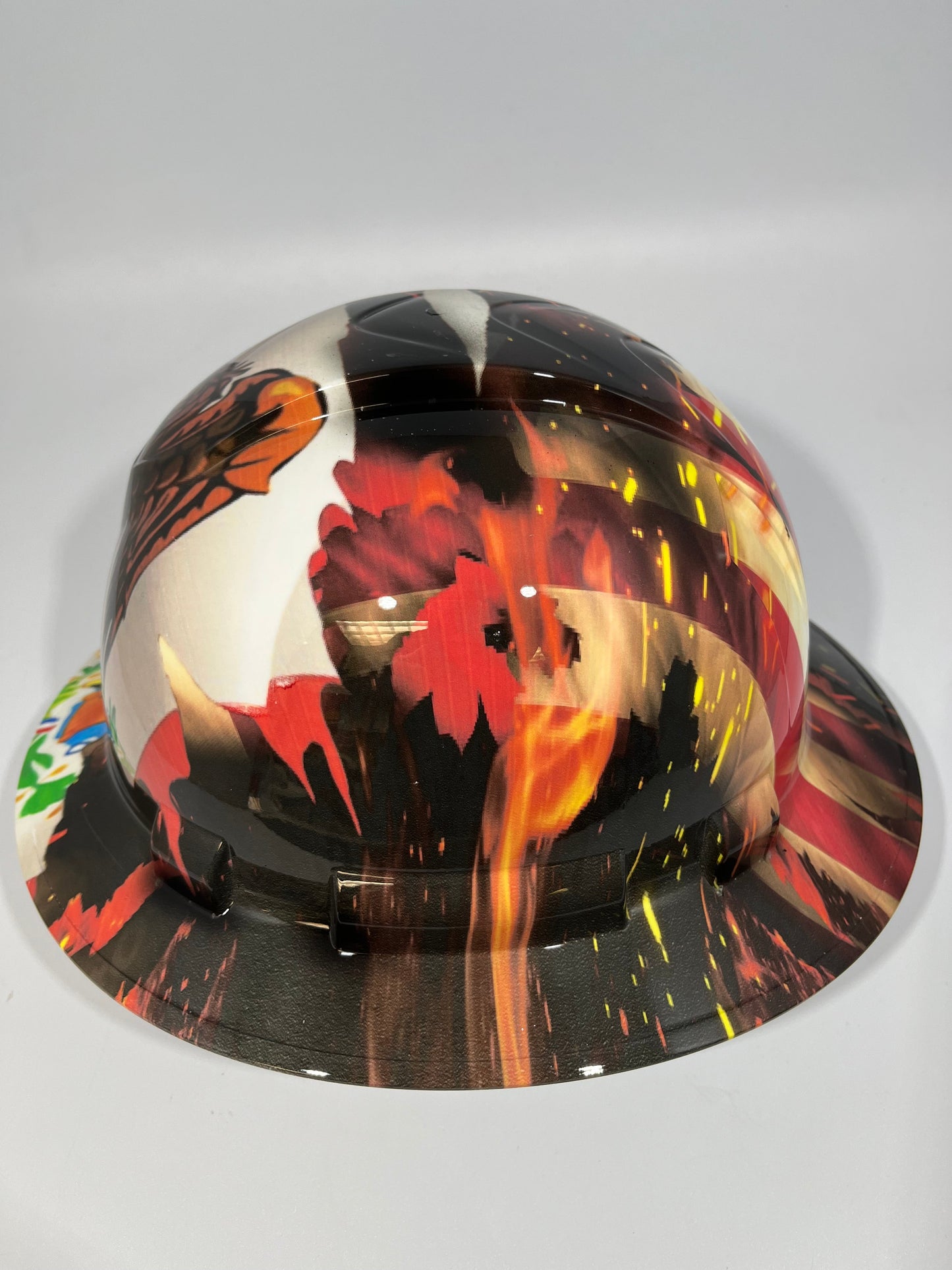 New Full Brim Hard Hat Custom Hydro Dipped AMERICAN PRIDE MEXICAN ROOTS