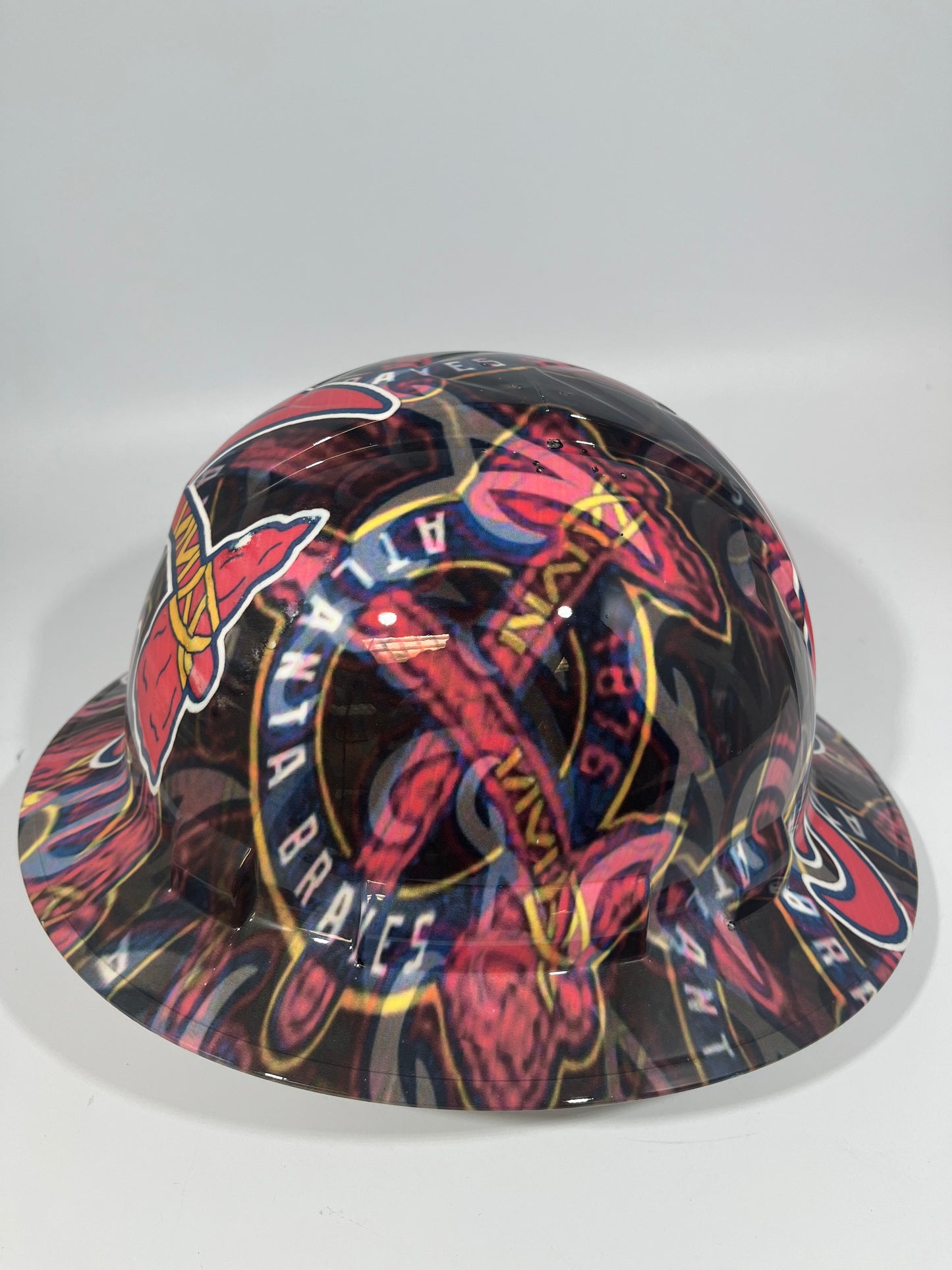 Full Brim Hard Hat Hydro Dipped ATLANTA BRAVES