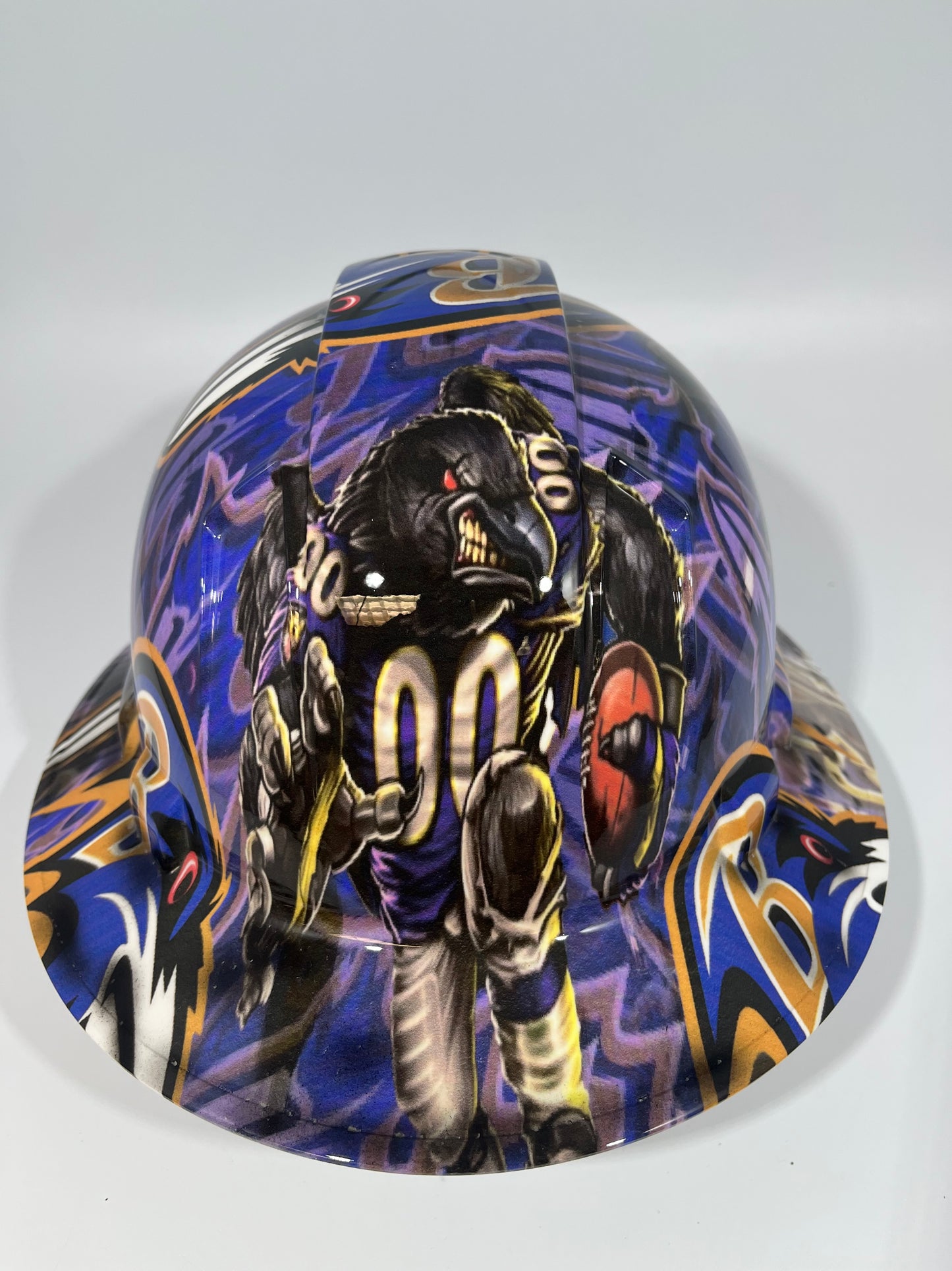 Full Brim Hard Hat Custom Hydro Dipped BALTIMORE RAVENS