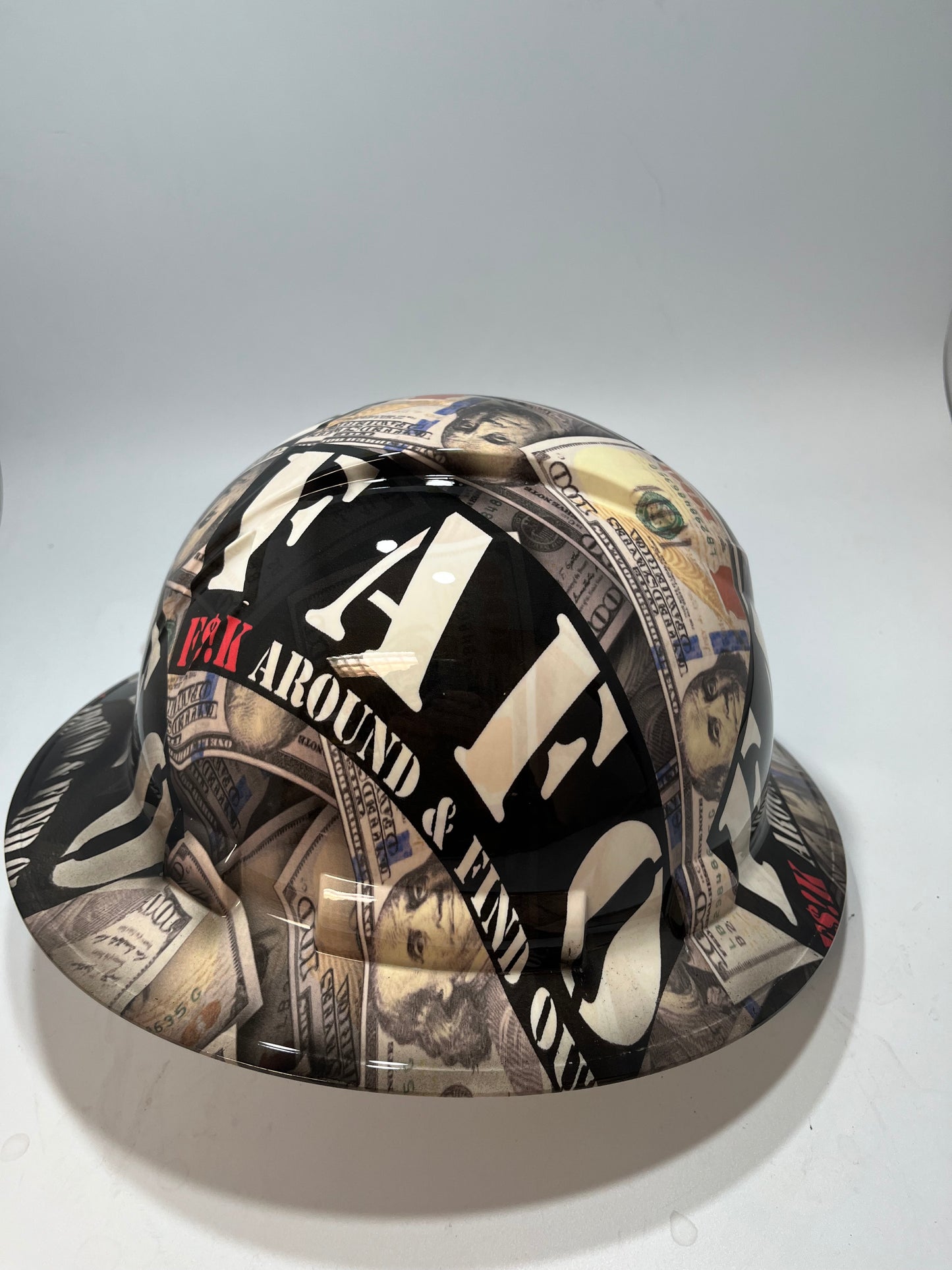 Full Brim Hard Hat Hydro Dipped BIG MONEY FAFO LMTD