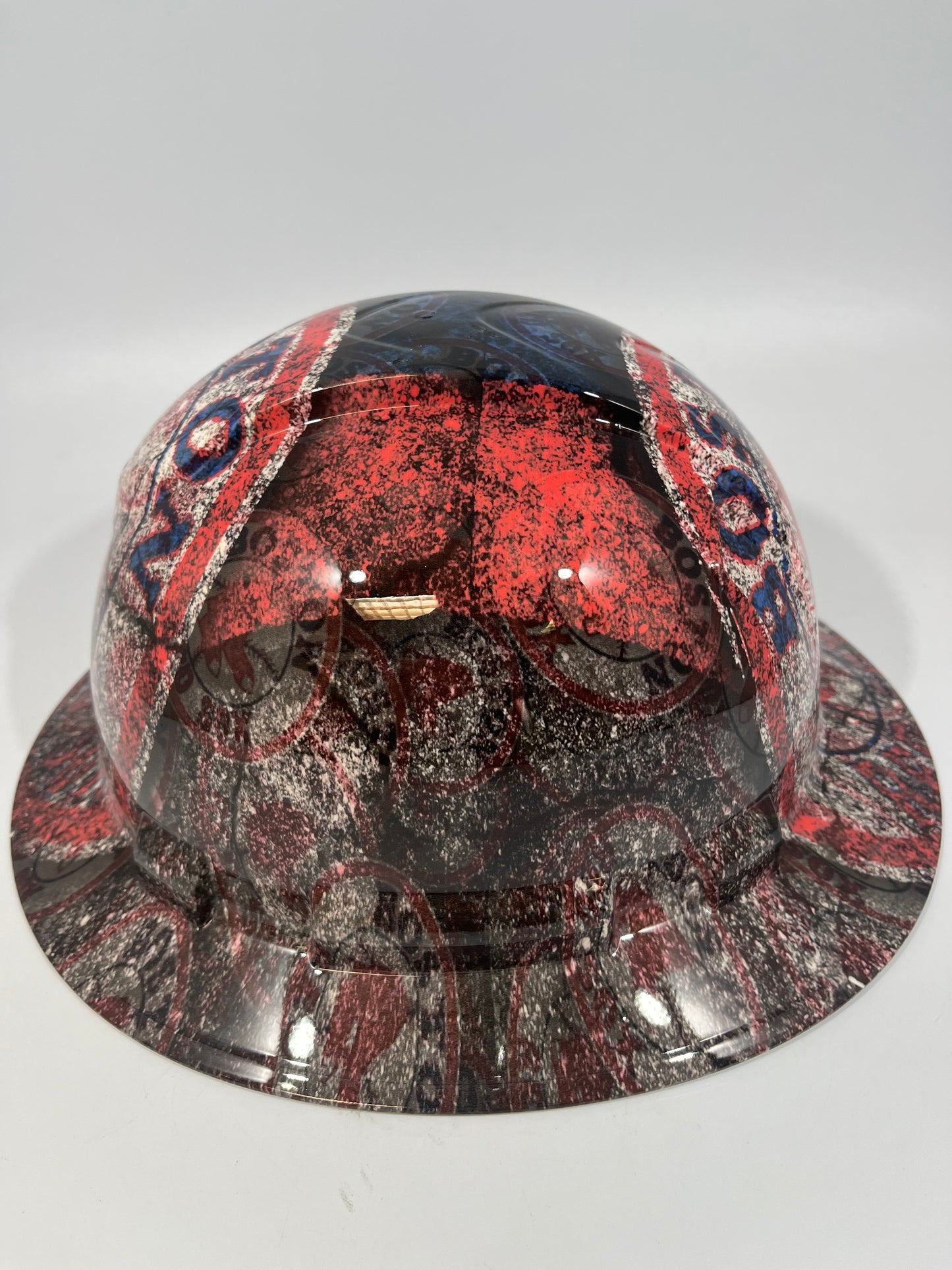 Full Brim Hard Hat Custom Hydro Dipped BOSTON RED SOX