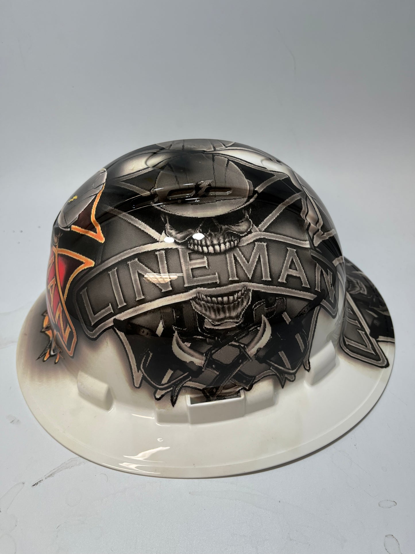 Full Brim Hard Hat Hydro Dipped BAD ASS LINEMAN