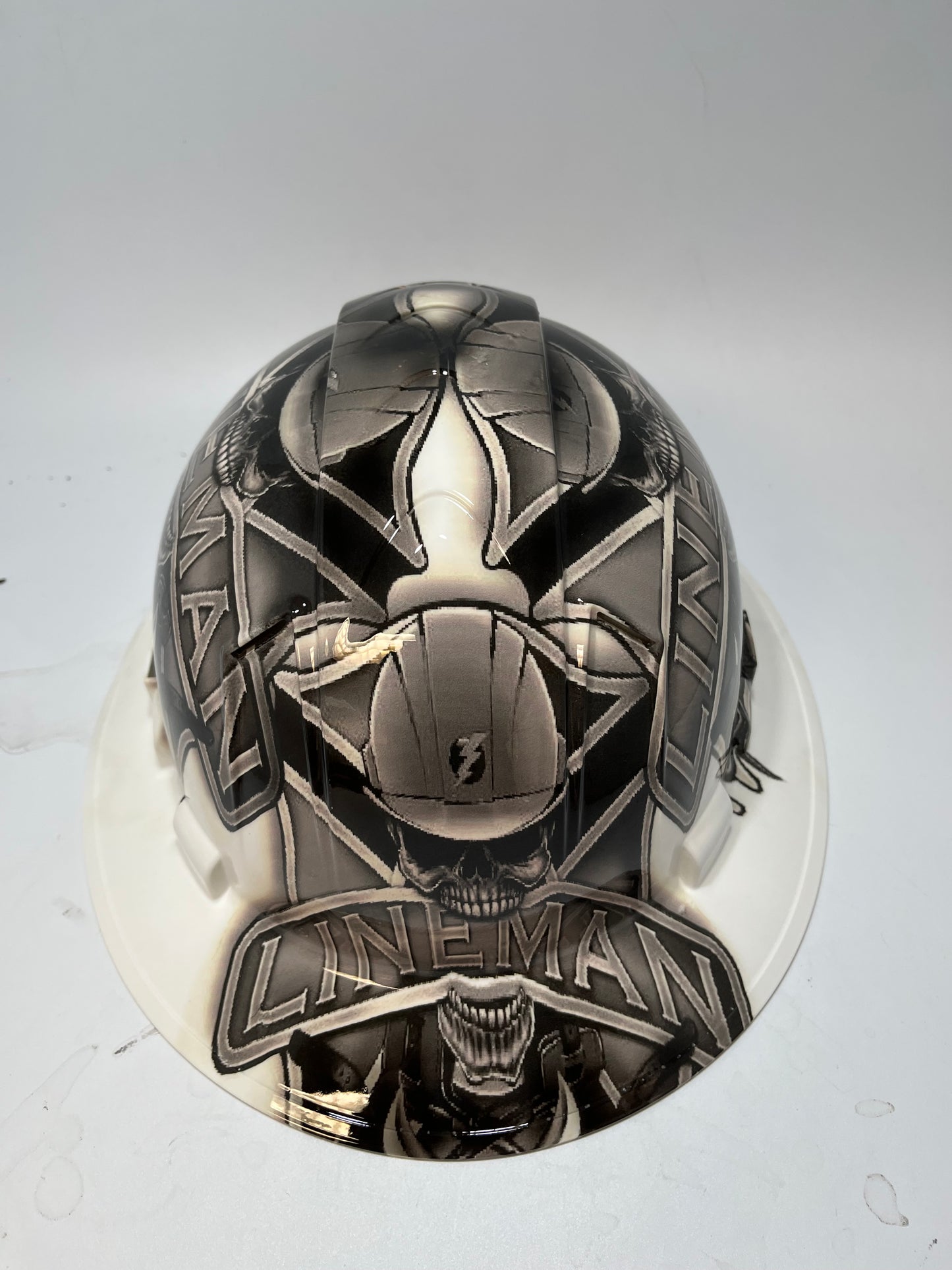 Full Brim Hard Hat Hydro Dipped BAD ASS LINEMAN