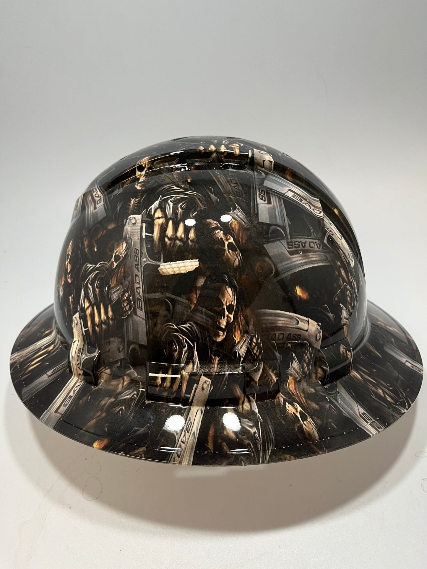 Full Brim Hard Hat Hydro Dipped BAD ASS