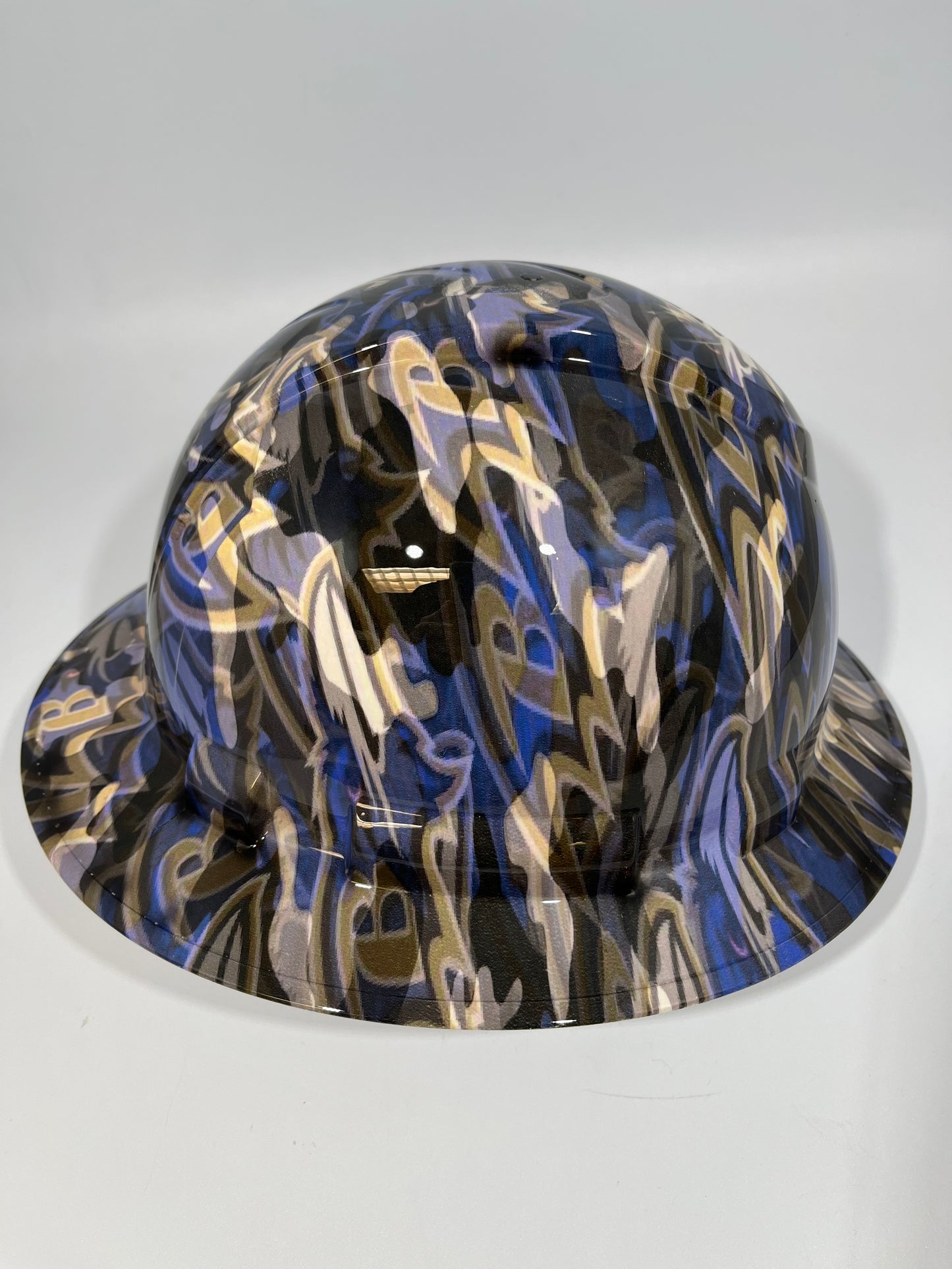 Full Brim Hard Hat Custom Hydro Dipped BALTIMORE RAVENS Camo
