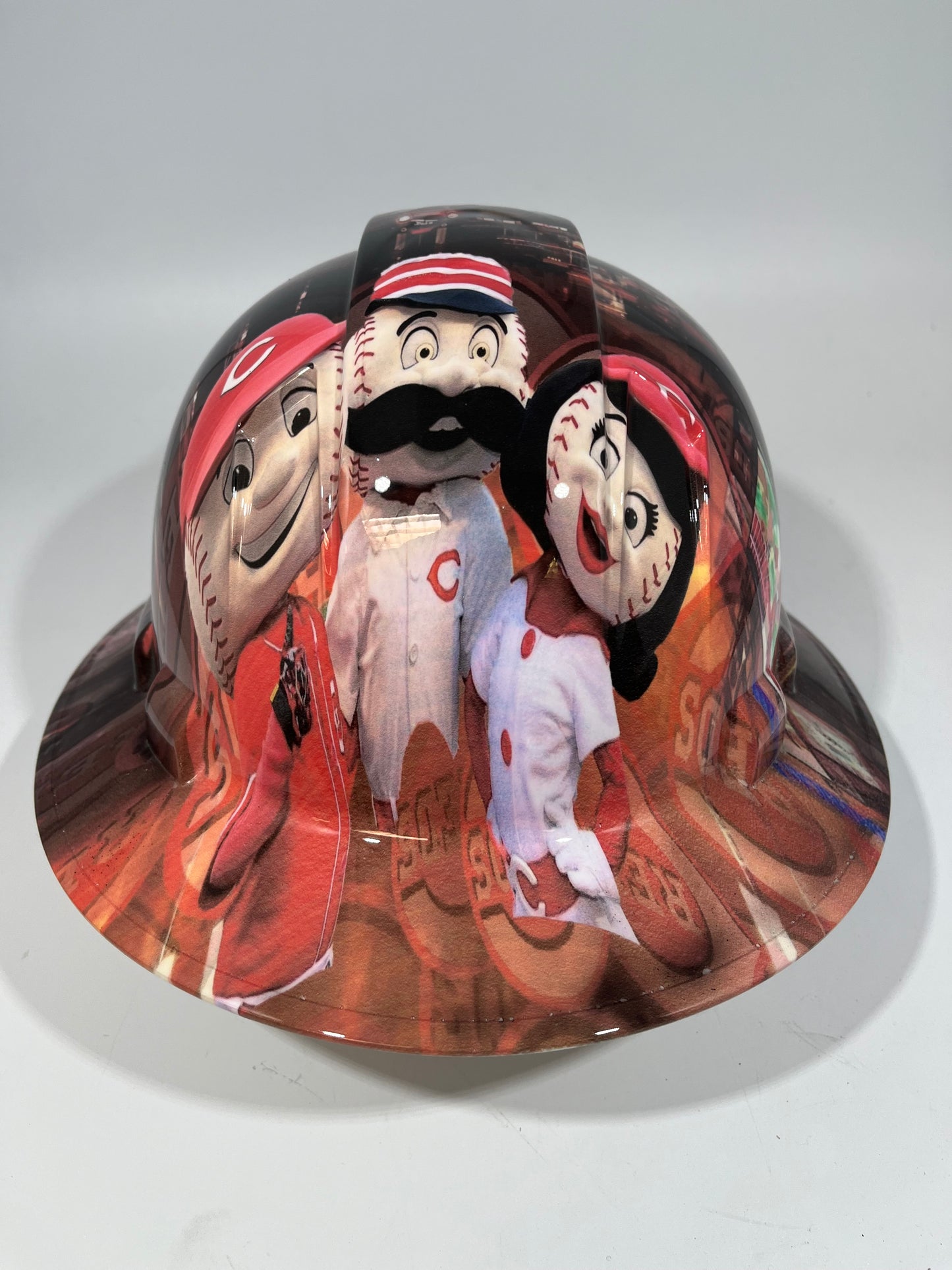 Full Brim Hard Hat Hydro Dipped CINCINNATI REDS