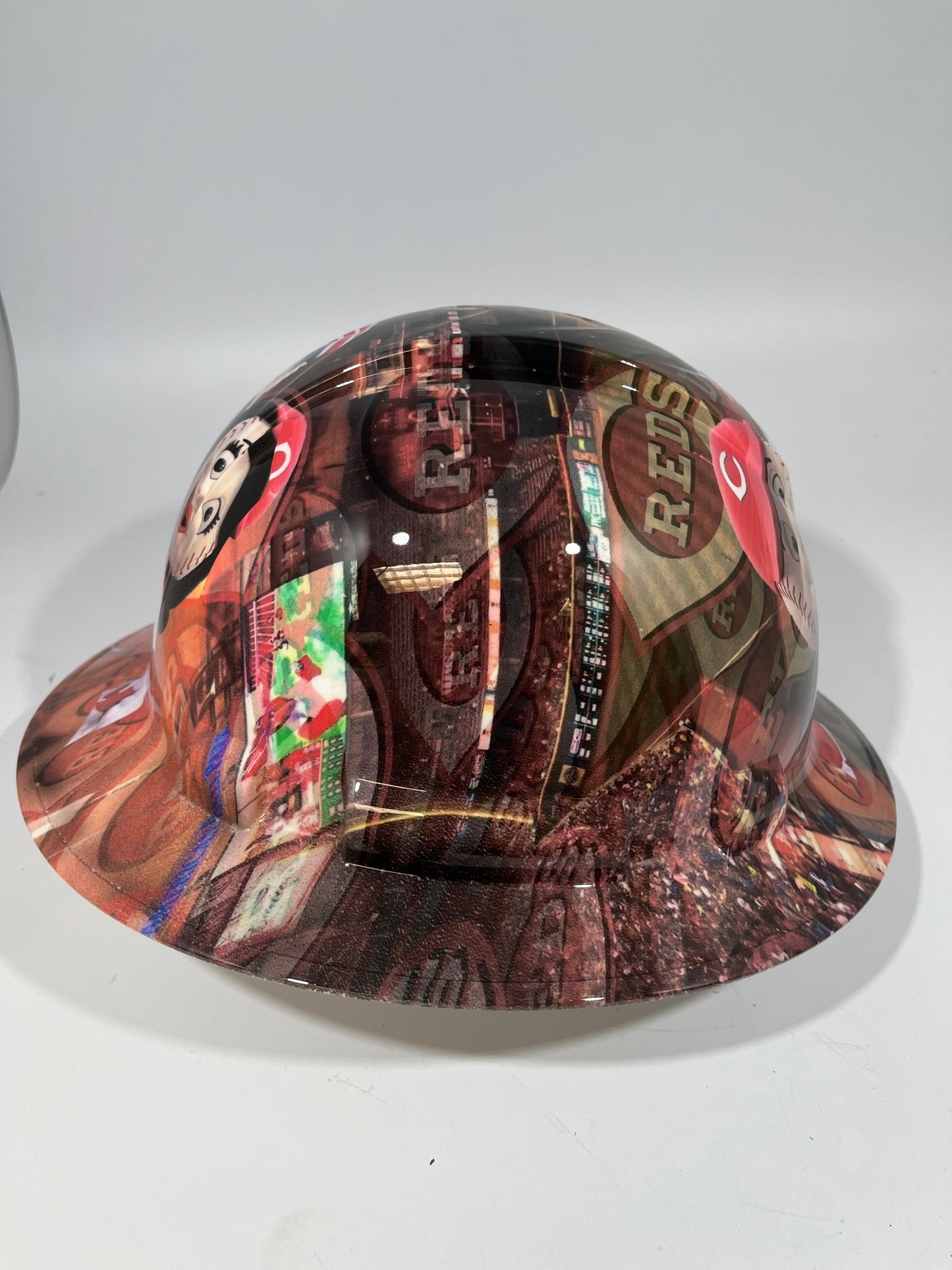 Full Brim Hard Hat Hydro Dipped CINCINNATI REDS