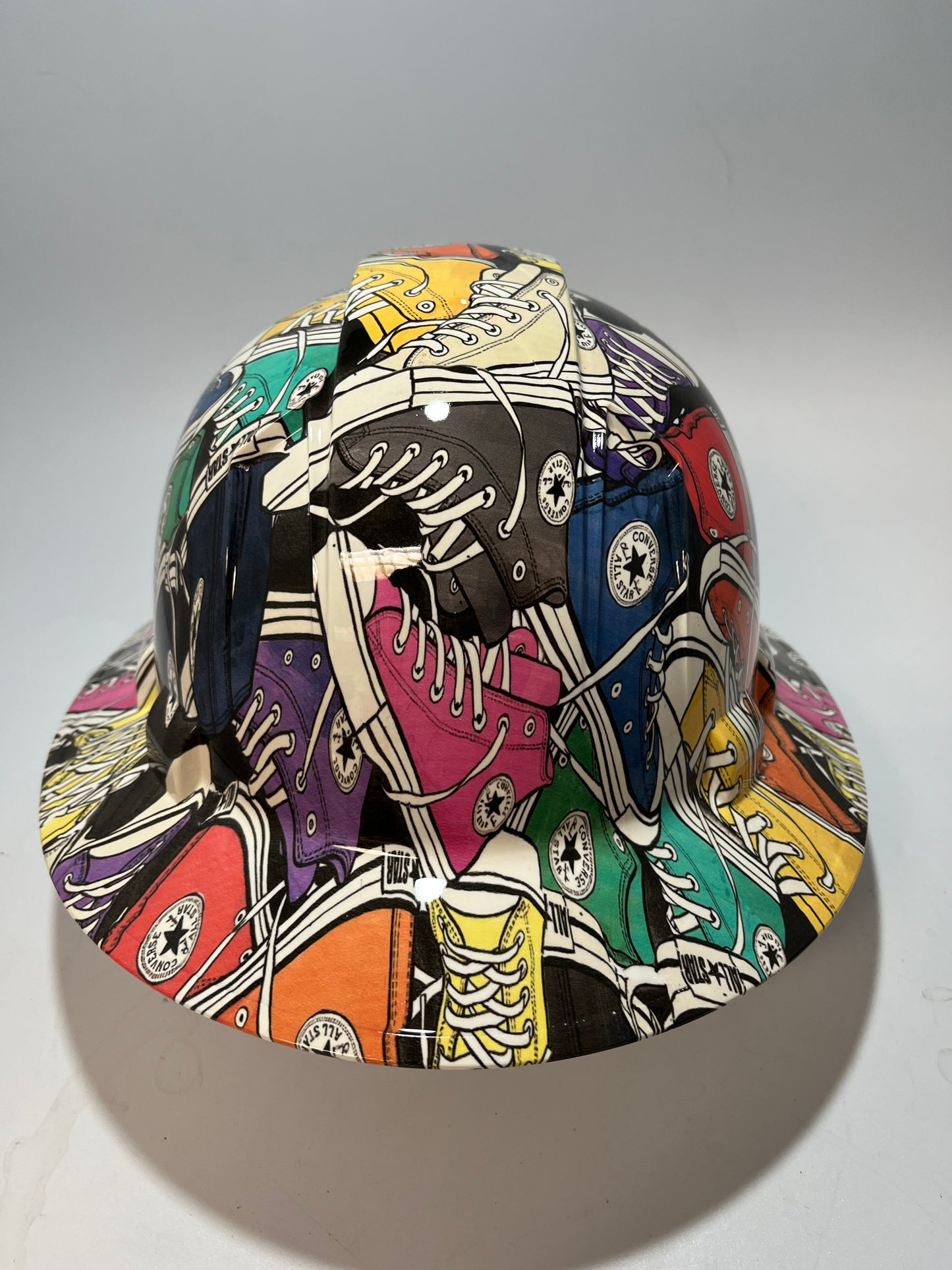 Full Brim Hard Hat Hydro Dipped CONVERSE ALL STAR SHOES