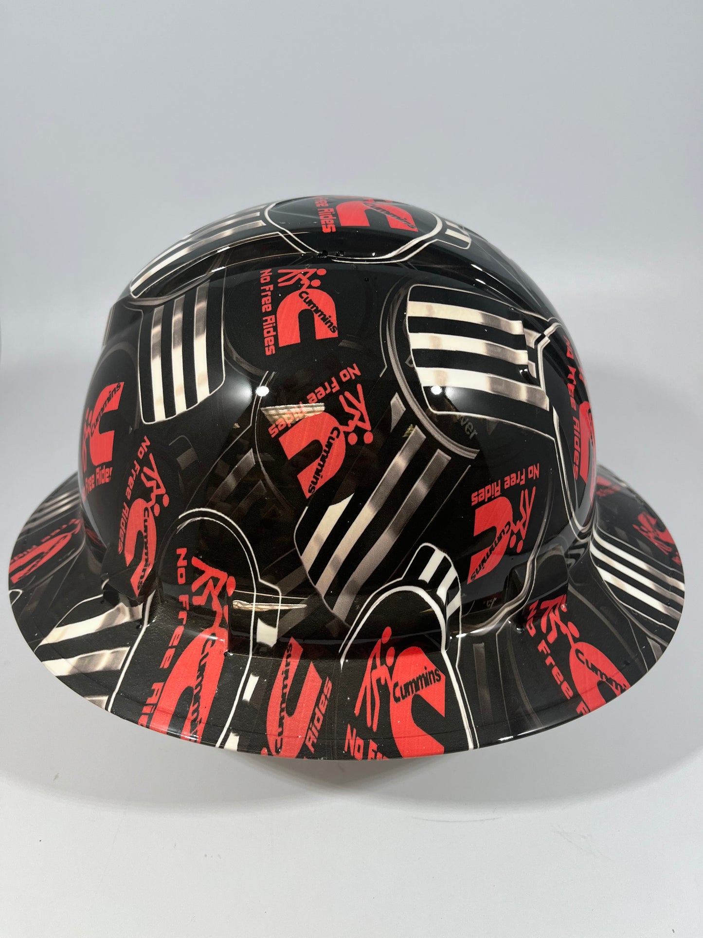 Full Brim Hard Hat Custom Hydro Dipped CUMMINS DIESEL NO FREE RIDES