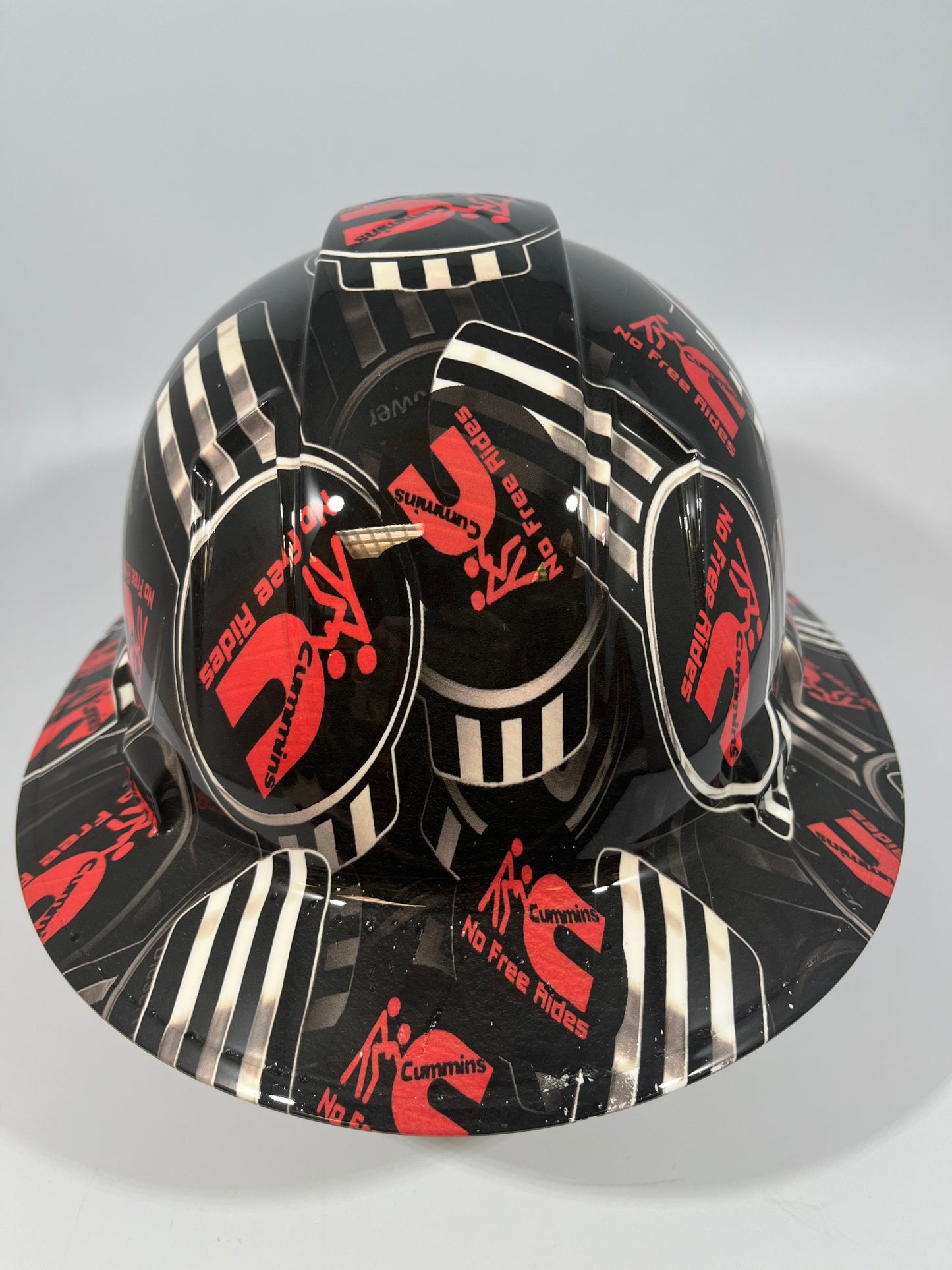 Full Brim Hard Hat Custom Hydro Dipped CUMMINS DIESEL NO FREE RIDES