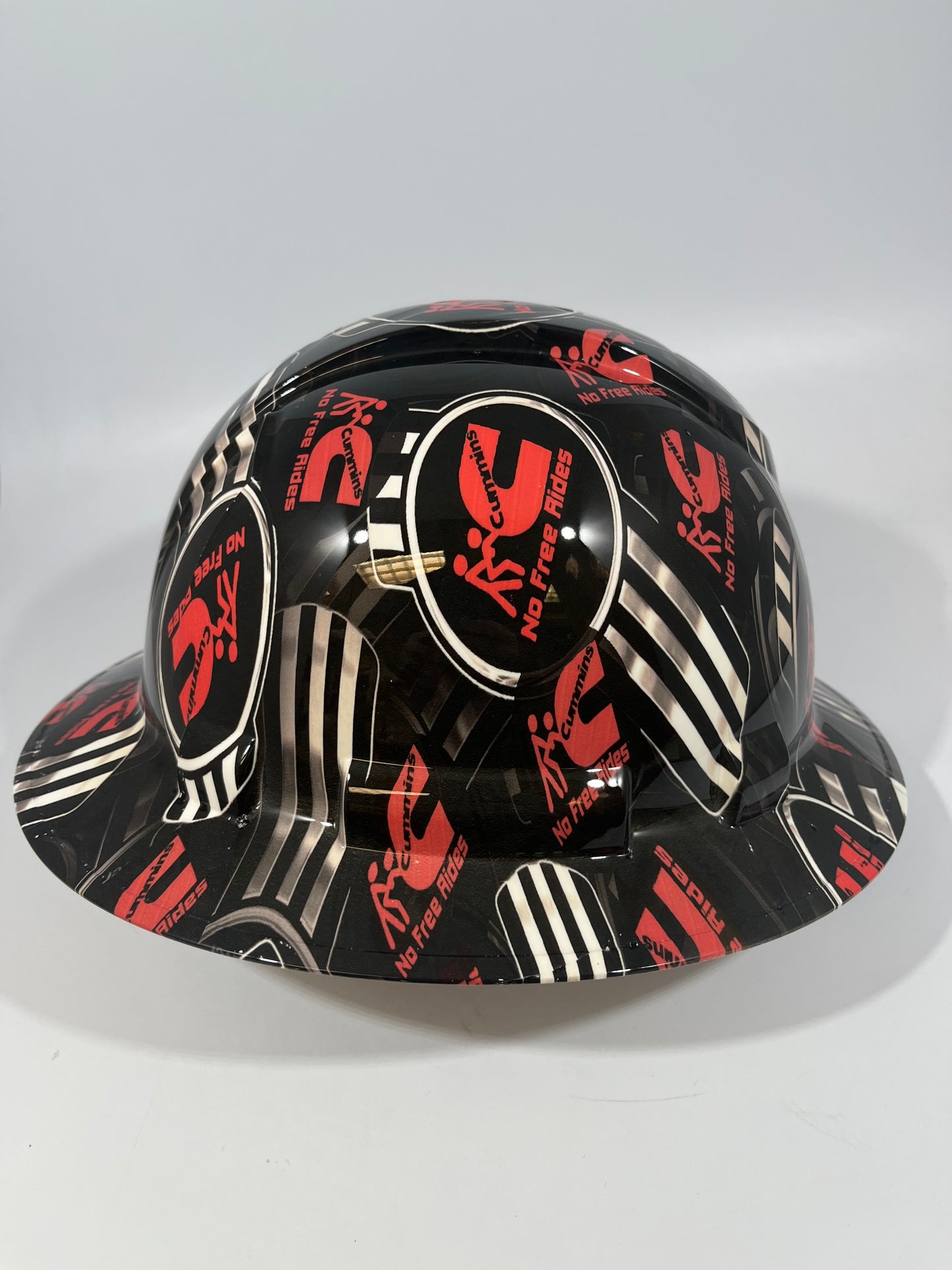 Full Brim Hard Hat Custom Hydro Dipped CUMMINS DIESEL NO FREE RIDES