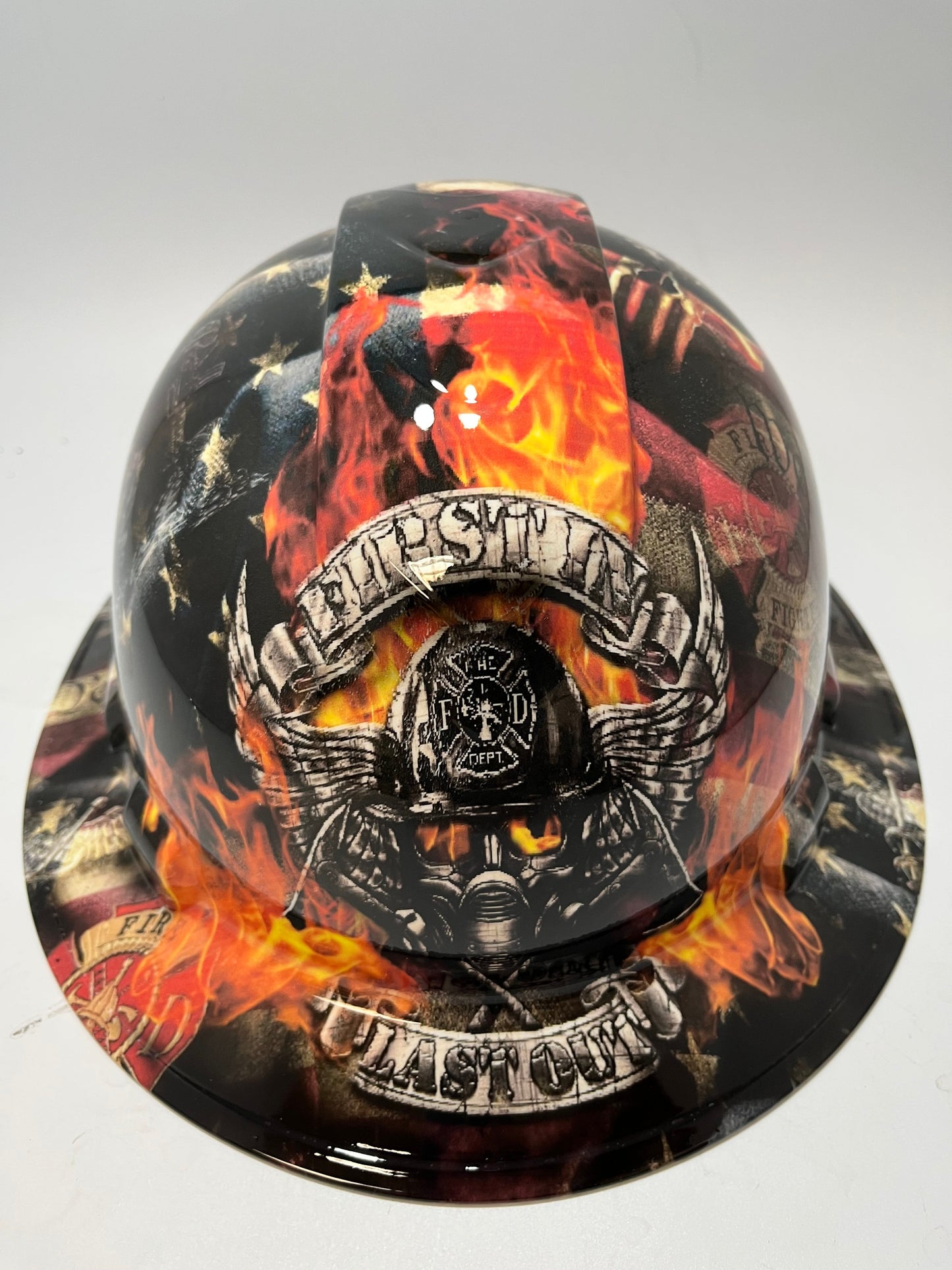 Bad ass hardhat with hydro dipped design of respect and thanks!