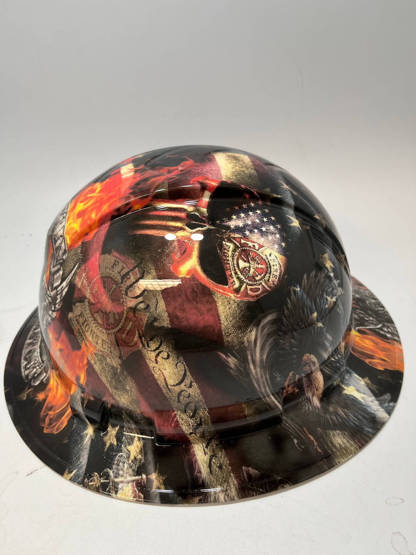 Bad ass hardhat with hydro dipped design of respect and thanks!