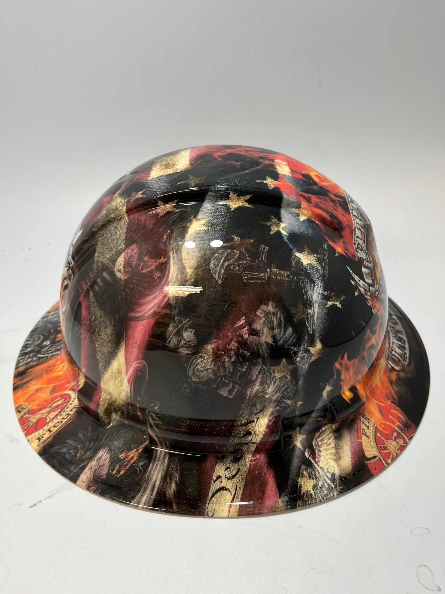 Bad ass hardhat with hydro dipped design of respect and thanks!