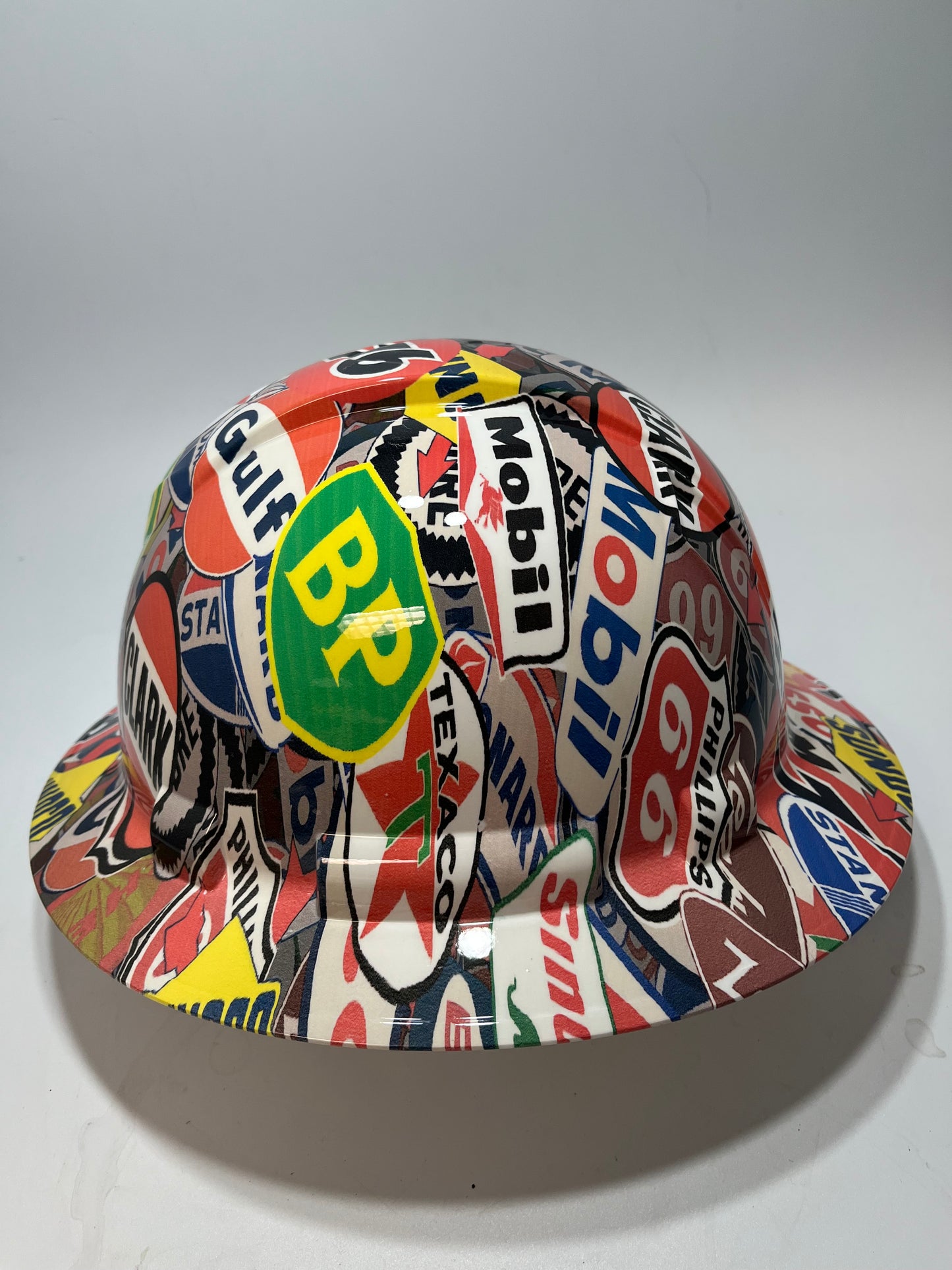 Full Brim Hard Hat Hydro Dipped GAS AND OIL SIGNS