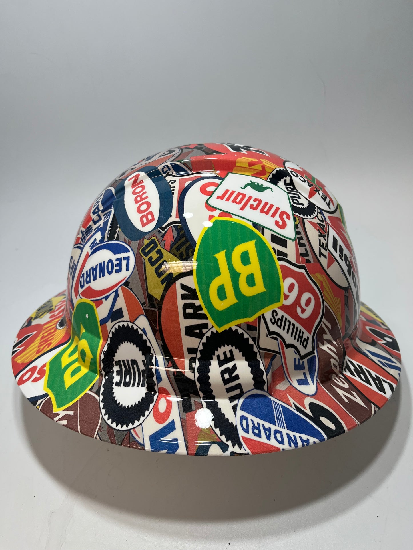Full Brim Hard Hat Hydro Dipped GAS AND OIL SIGNS