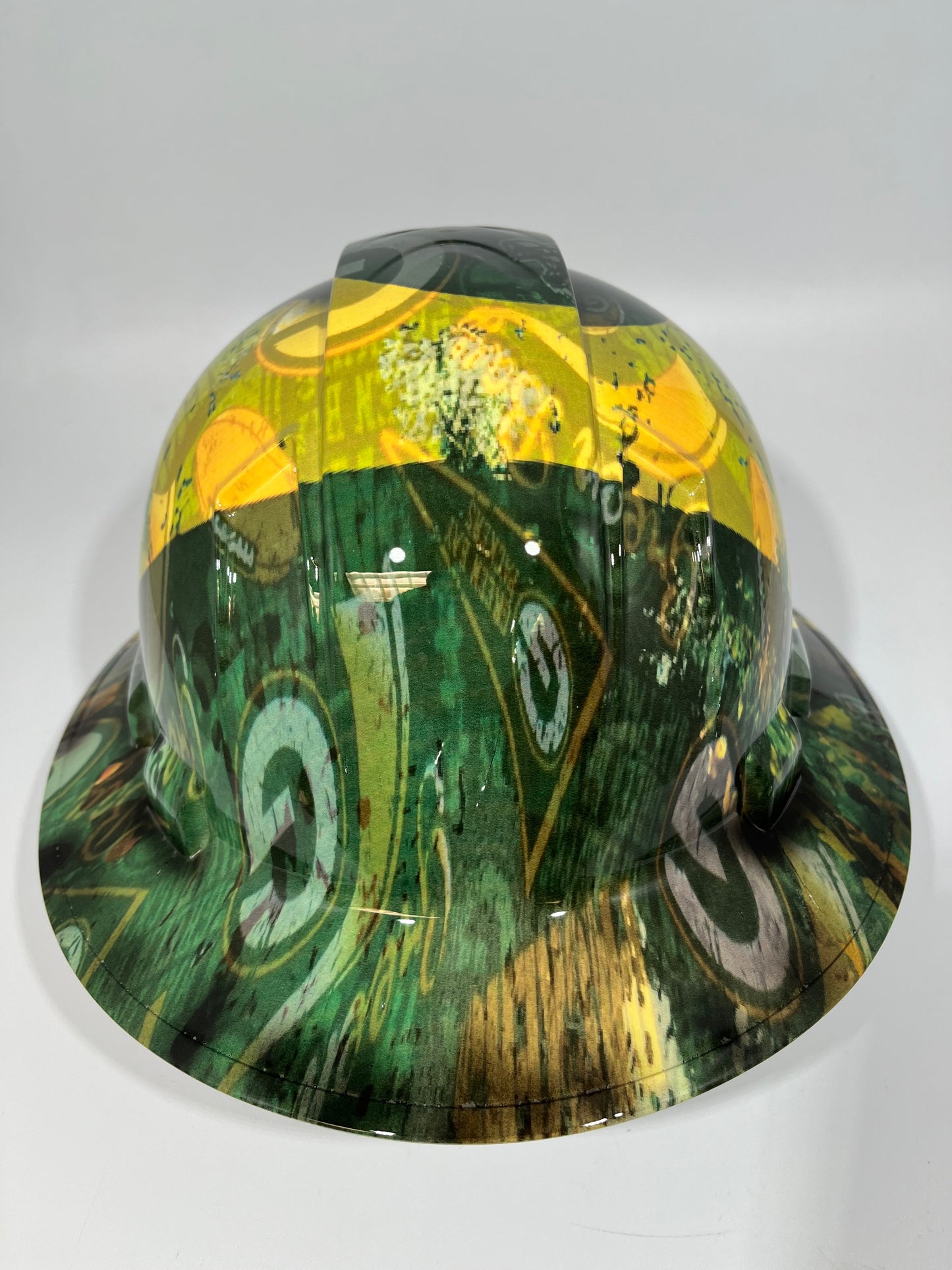 Full Brim Hard Hat Hydro Dipped GREEN BAY PACKERS ABSTRACT
