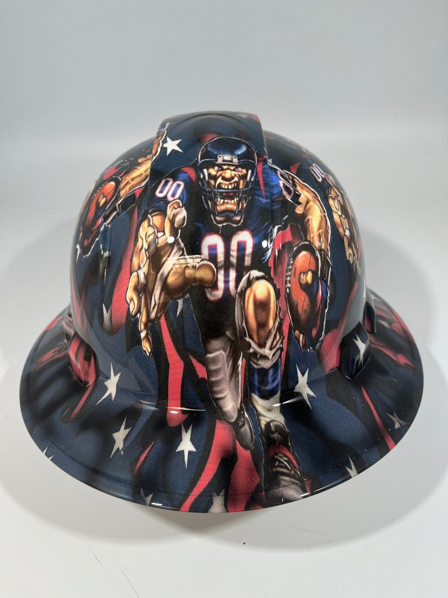 Full Brim Hard Hat Hydro Dipped HOUSTON TEXANS