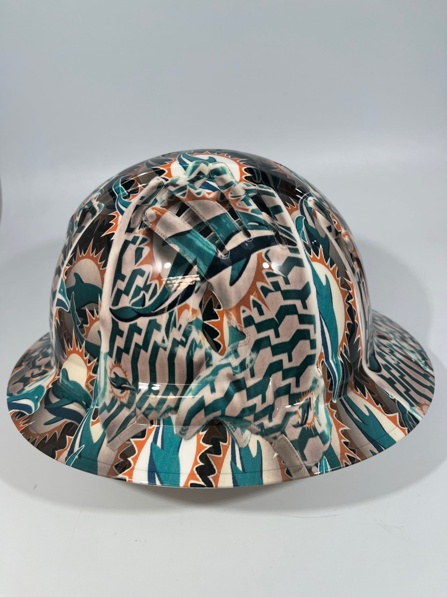 New Full Brim Hard Hat Custom Hydro Dipped MIAMI DOLPHINS