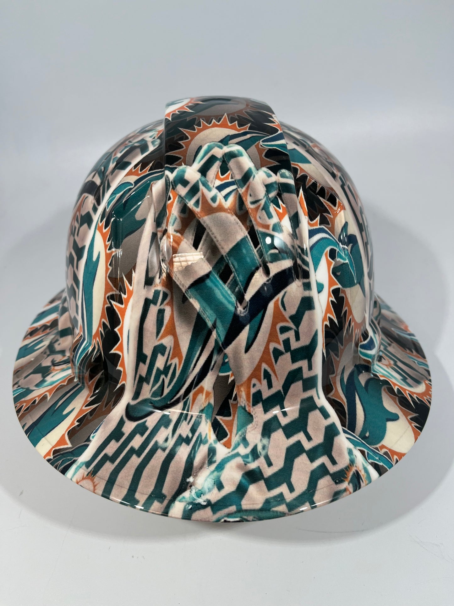 New Full Brim Hard Hat Custom Hydro Dipped MIAMI DOLPHINS