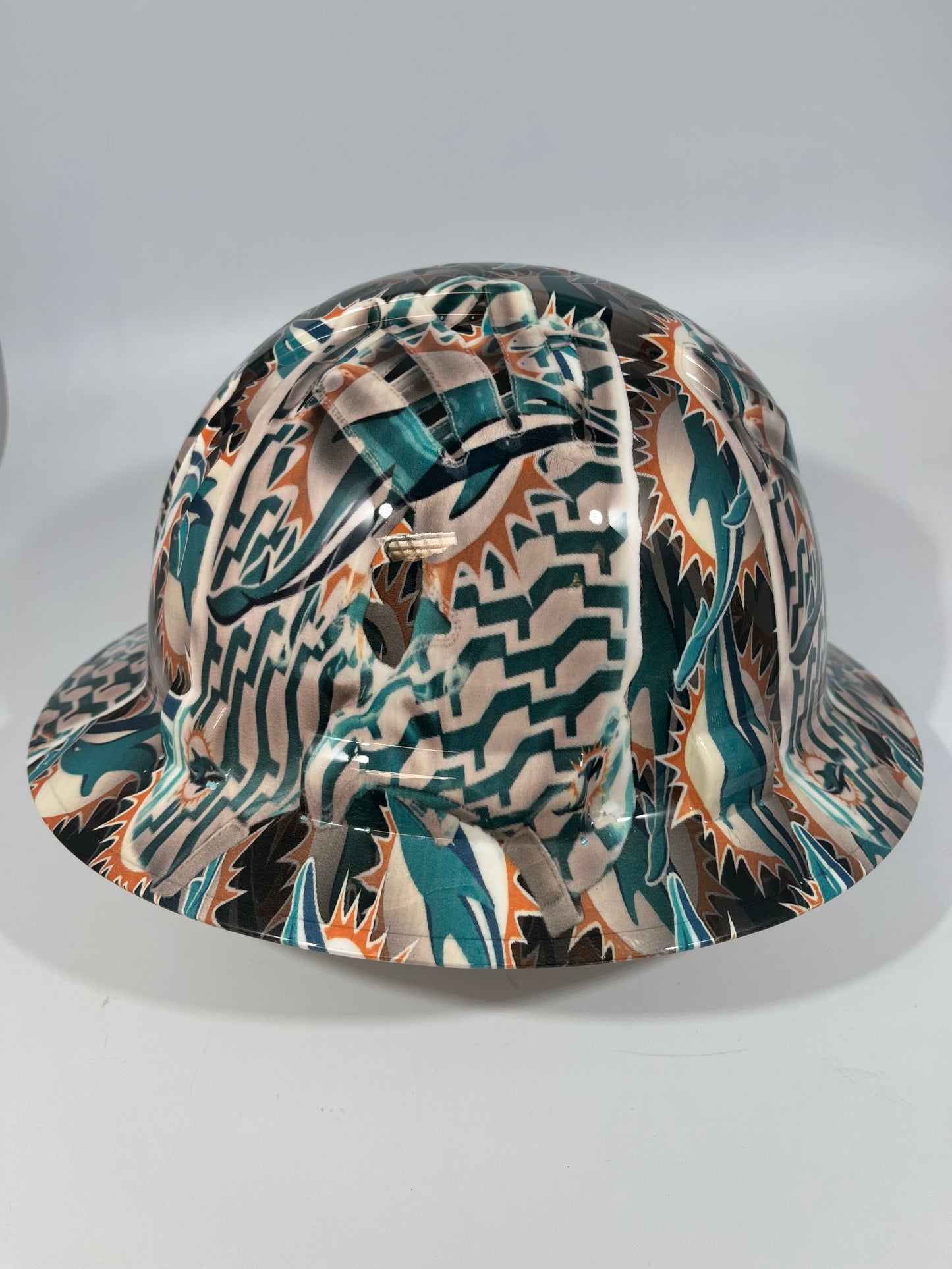 New Full Brim Hard Hat Custom Hydro Dipped MIAMI DOLPHINS
