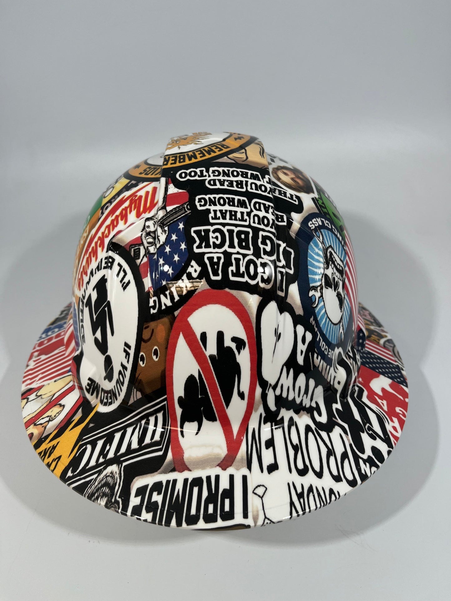 Full Brim Hard Hat Hydro Dipped CONSTRUCTION STICKER BOMB