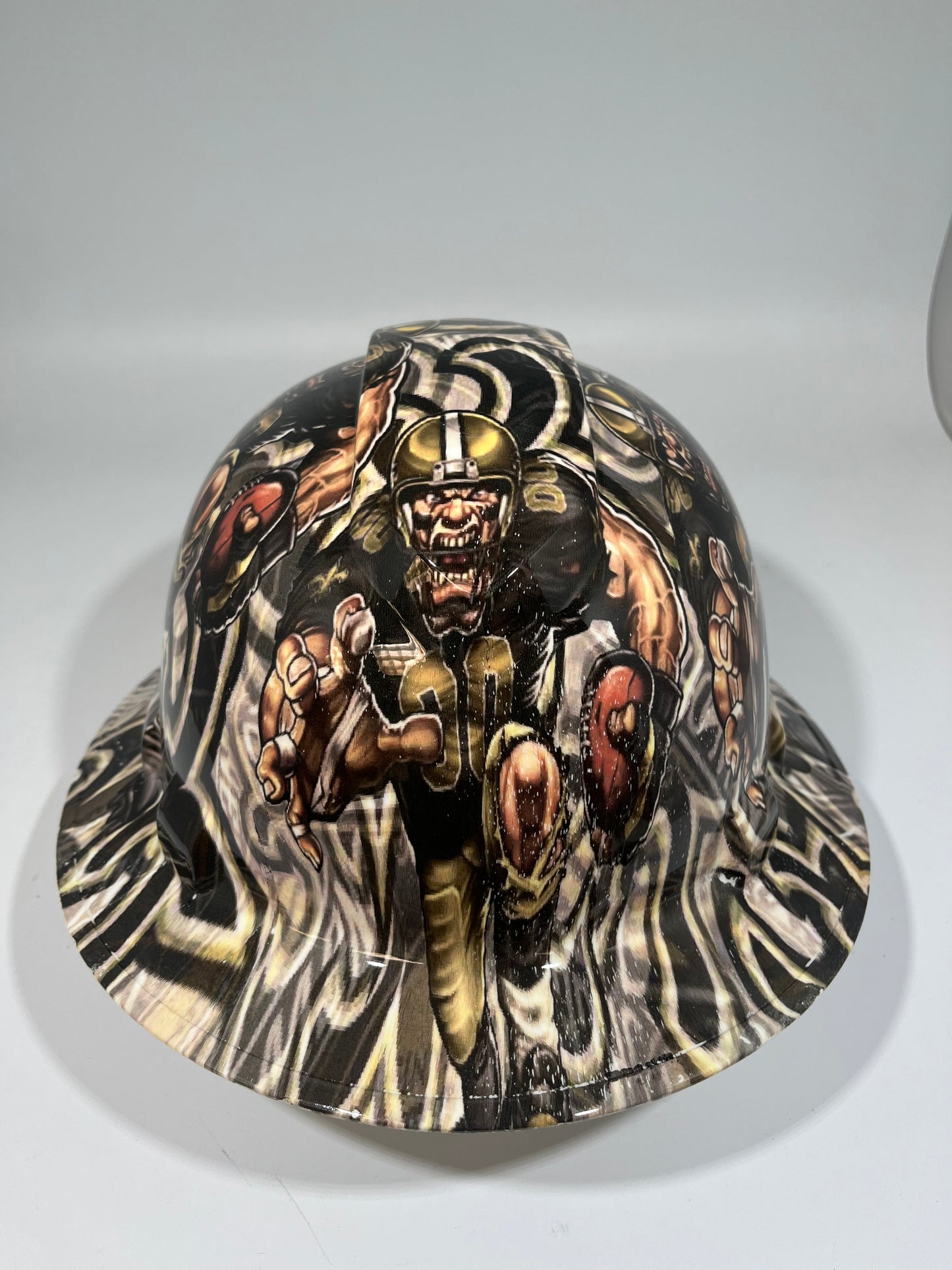 Full Brim Hard Hat Hydro Dipped NEW ORLEANS SAINTS