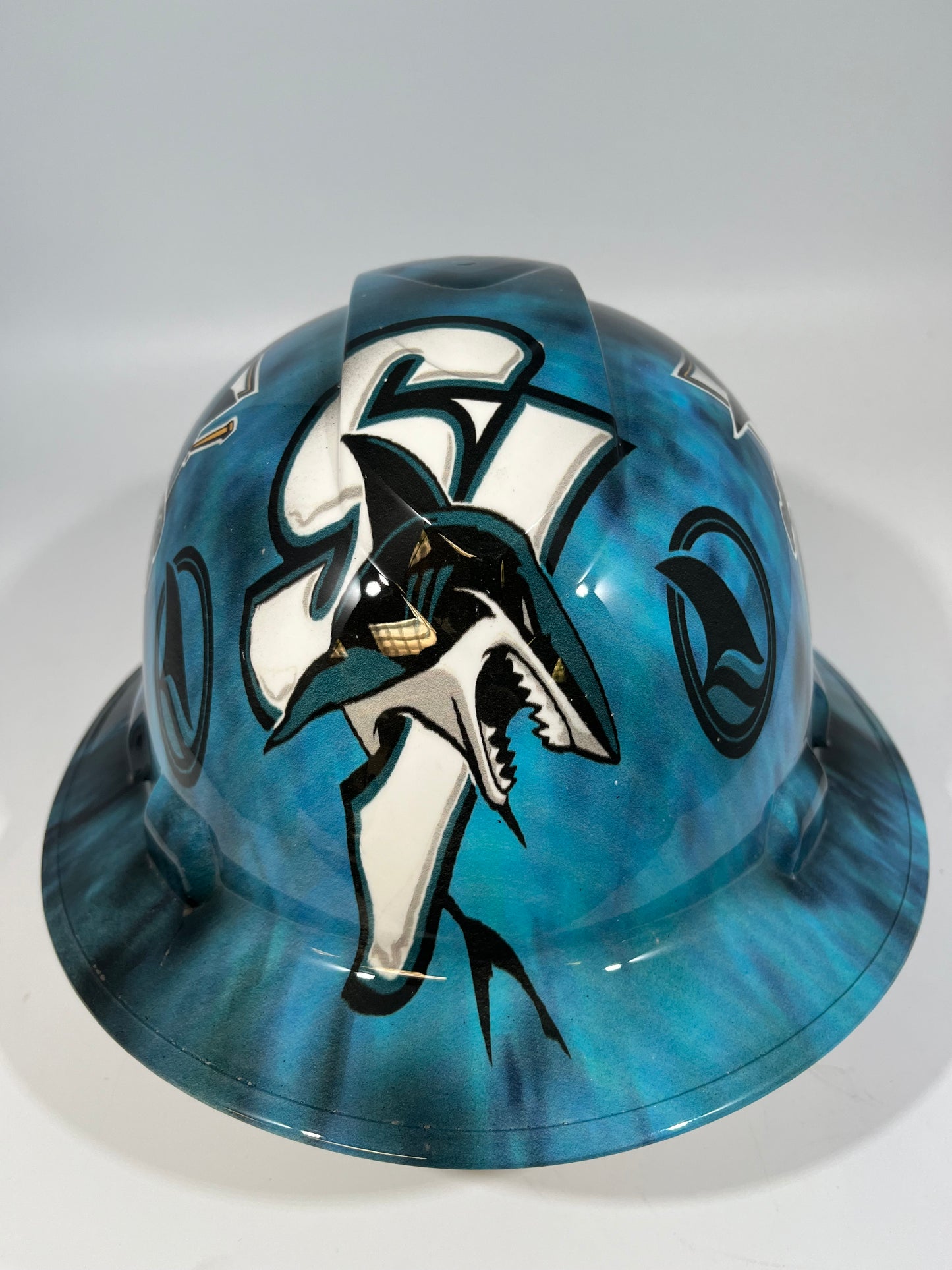 Full Brim Hard Hat Hydro Dipped SAN JOSE SHARKS